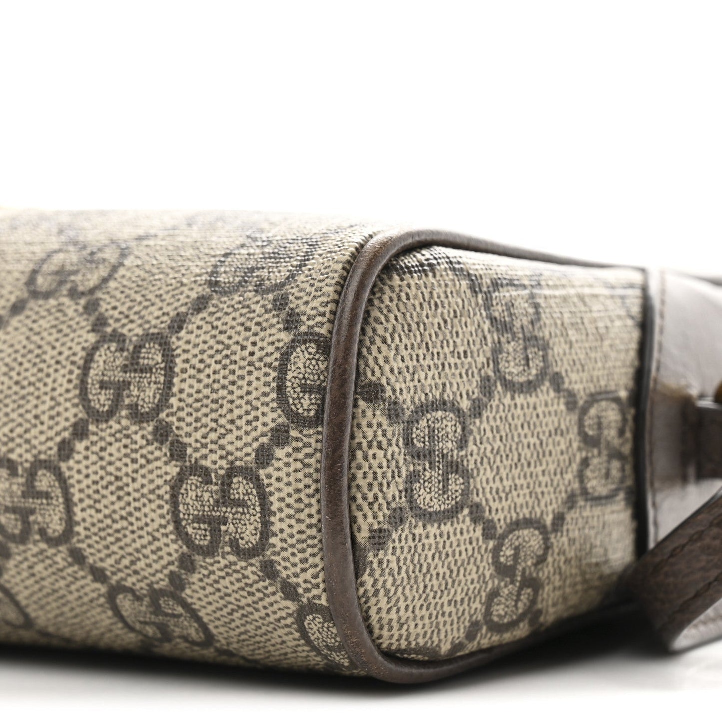 GG Supreme Monogram Textured Calfskin Super Mini Ophidia Shoulder Bag Beige Ebony New Acero