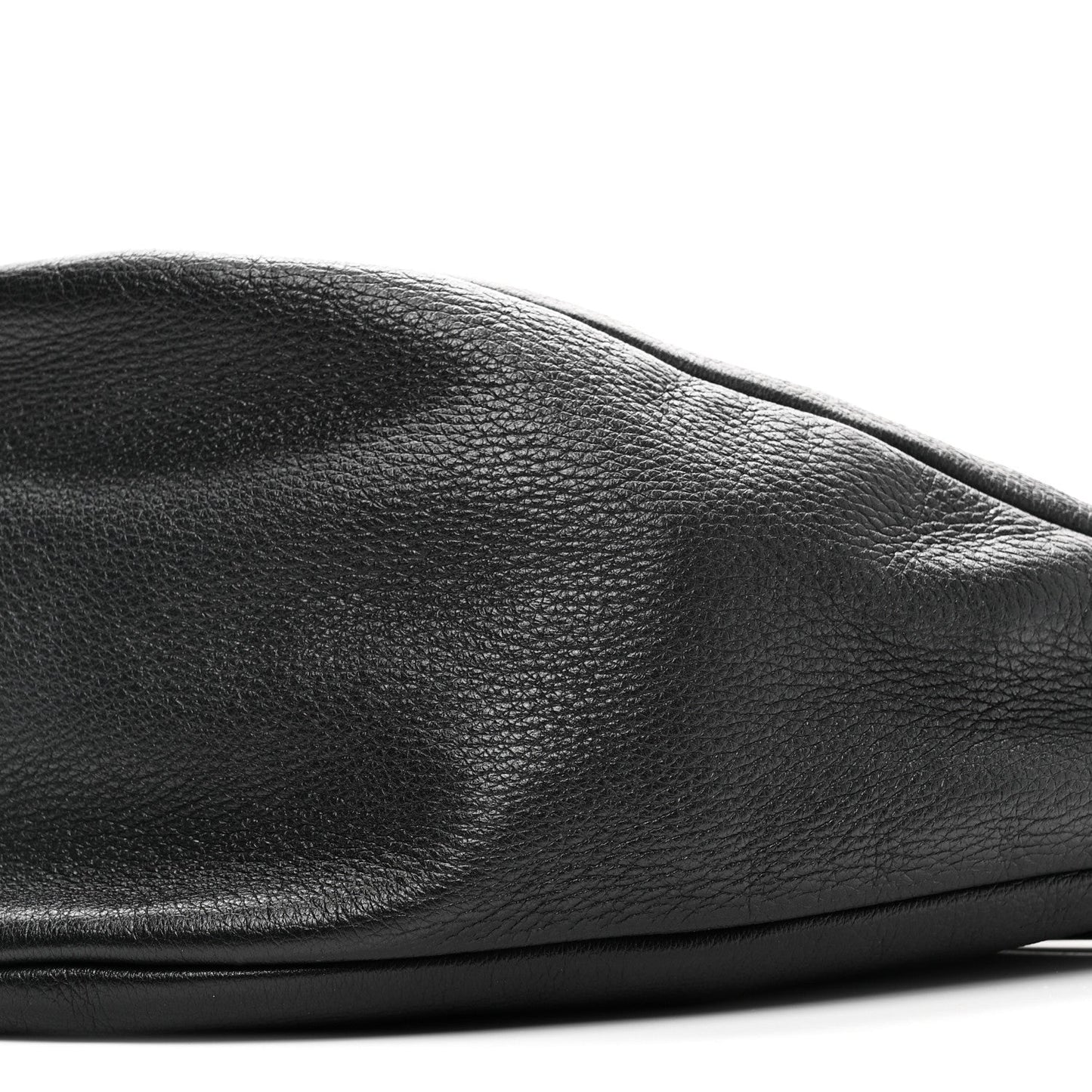 Grained Calfskin Large Slouchy Banana Bag Black