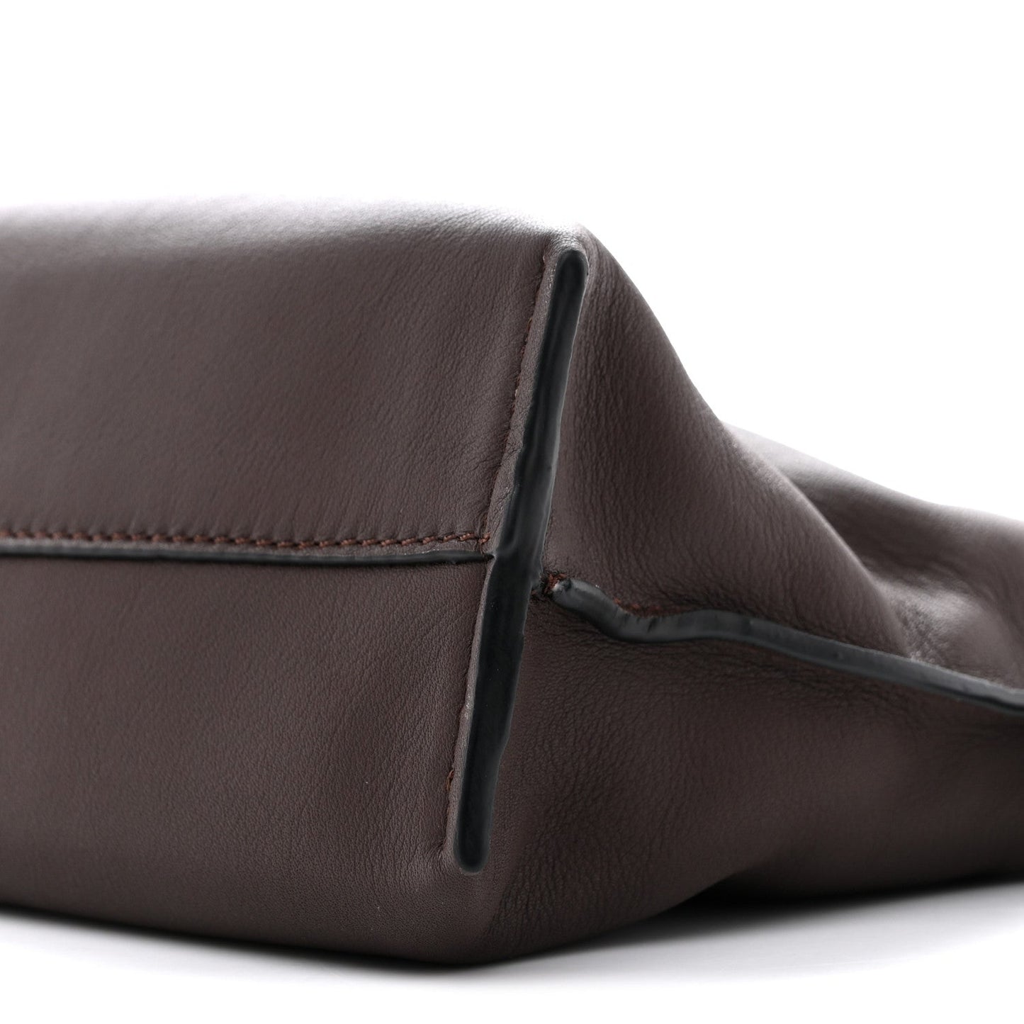 Calfskin Mini Flamenco Knot Clutch Chocolate