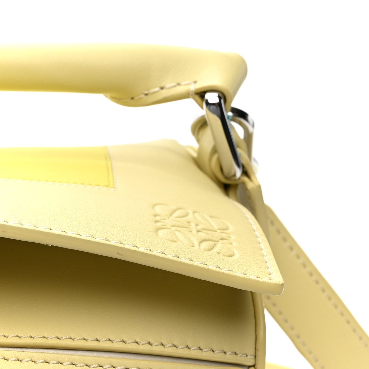 X ALBERS Nappa Calfskin Small Puzzle Bag Pale Grey Light Citrine