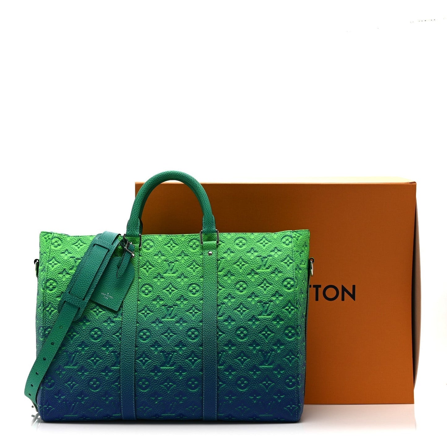 Taurillon Illusion Keepall Tote Bleu Vert