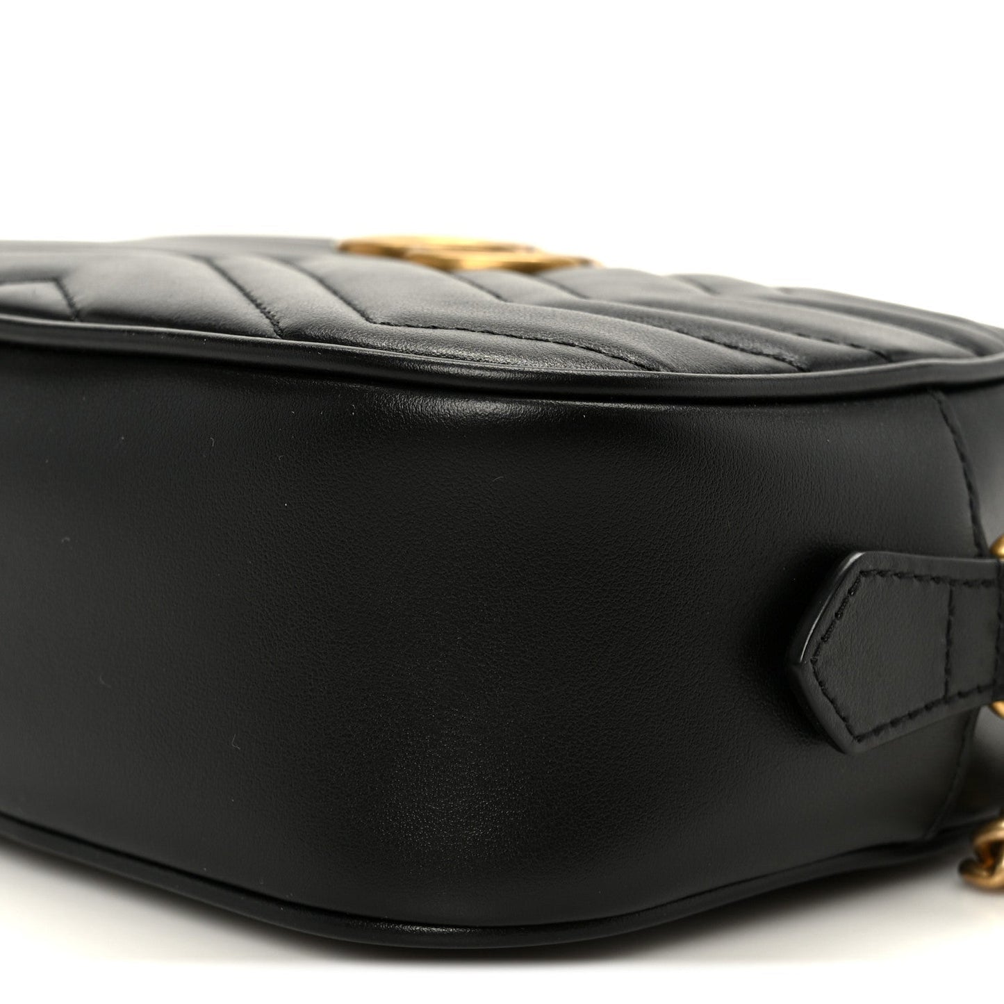 Calfskin Matelasse Mini GG Marmont Chain Shoulder Bag Black