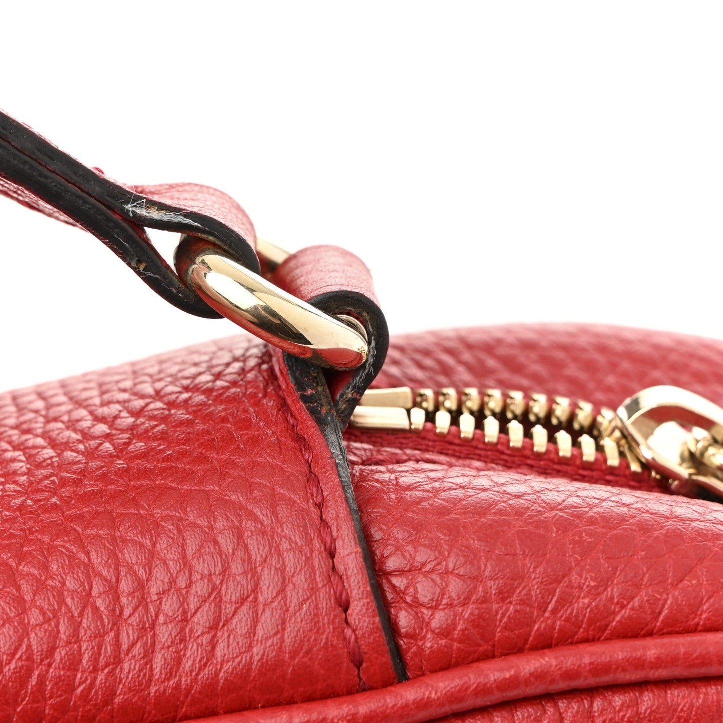 Pebbled Calfskin Small Soho Disco Bag Tabasco Red