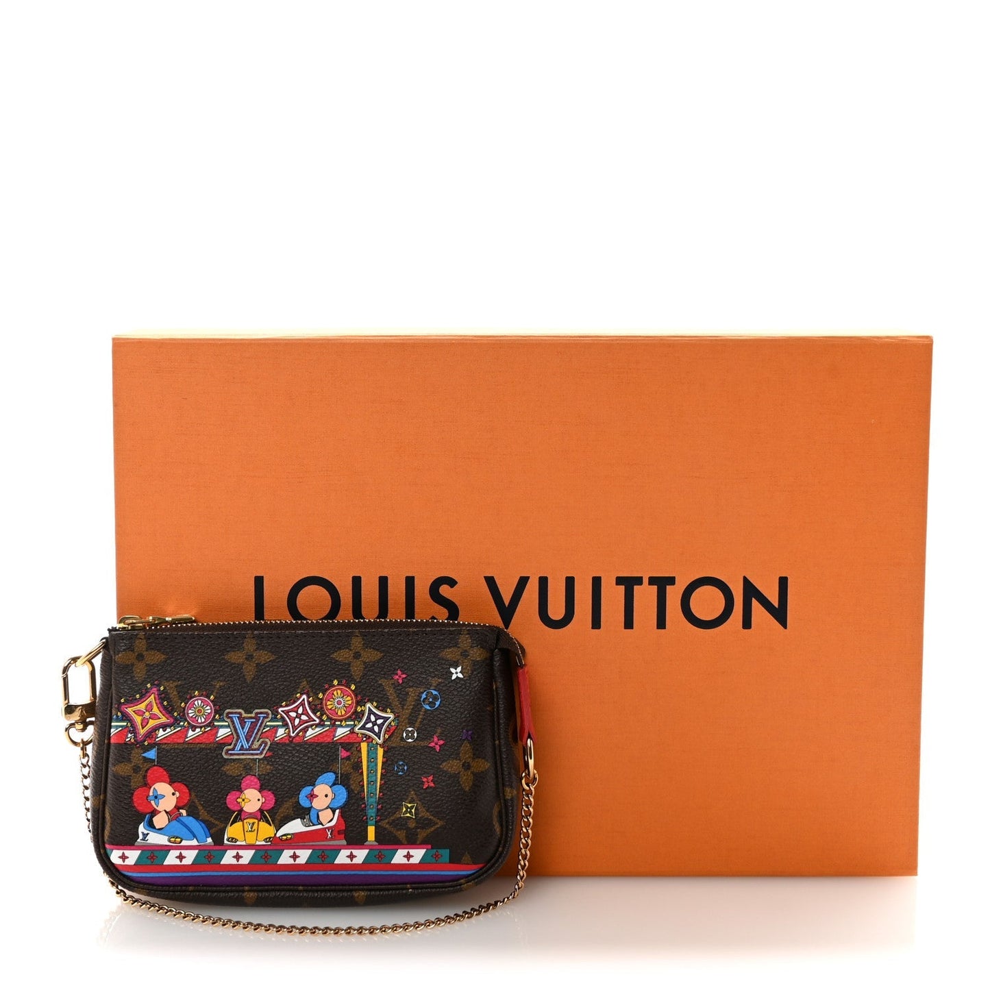 Monogram 2020 Christmas Animation Bumper Cars Mini Pochette Accessories Coquelicot