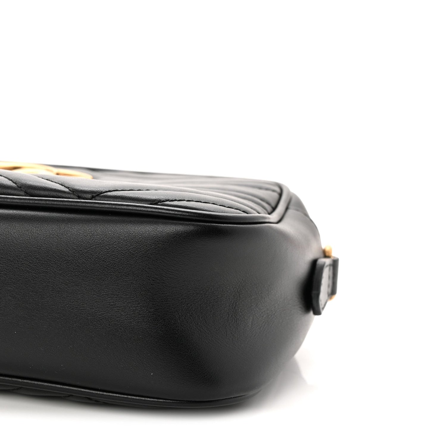 Calfskin Matelasse Small GG Marmont Chain Shoulder Bag Black