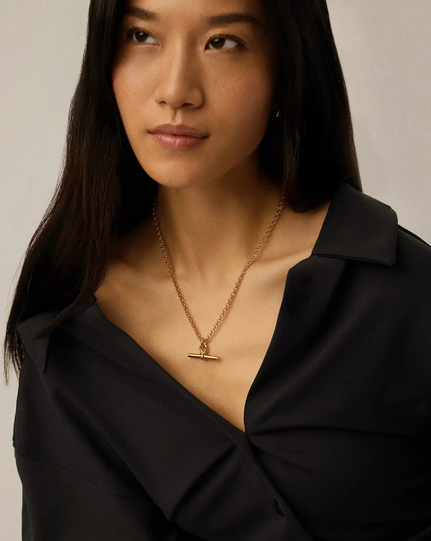 Chunky T-Bar Chain Necklace | 18k Gold Plated