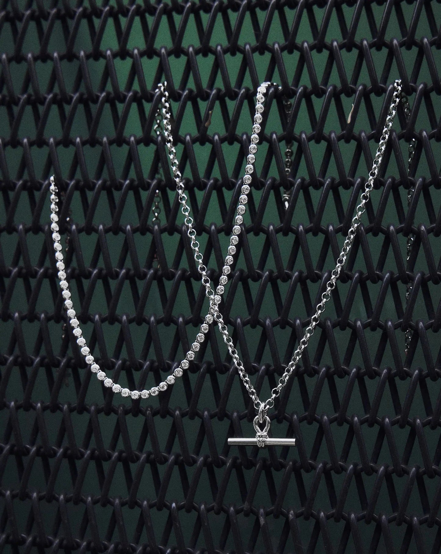 Chunky T-Bar Chain Necklace | Silver Plated