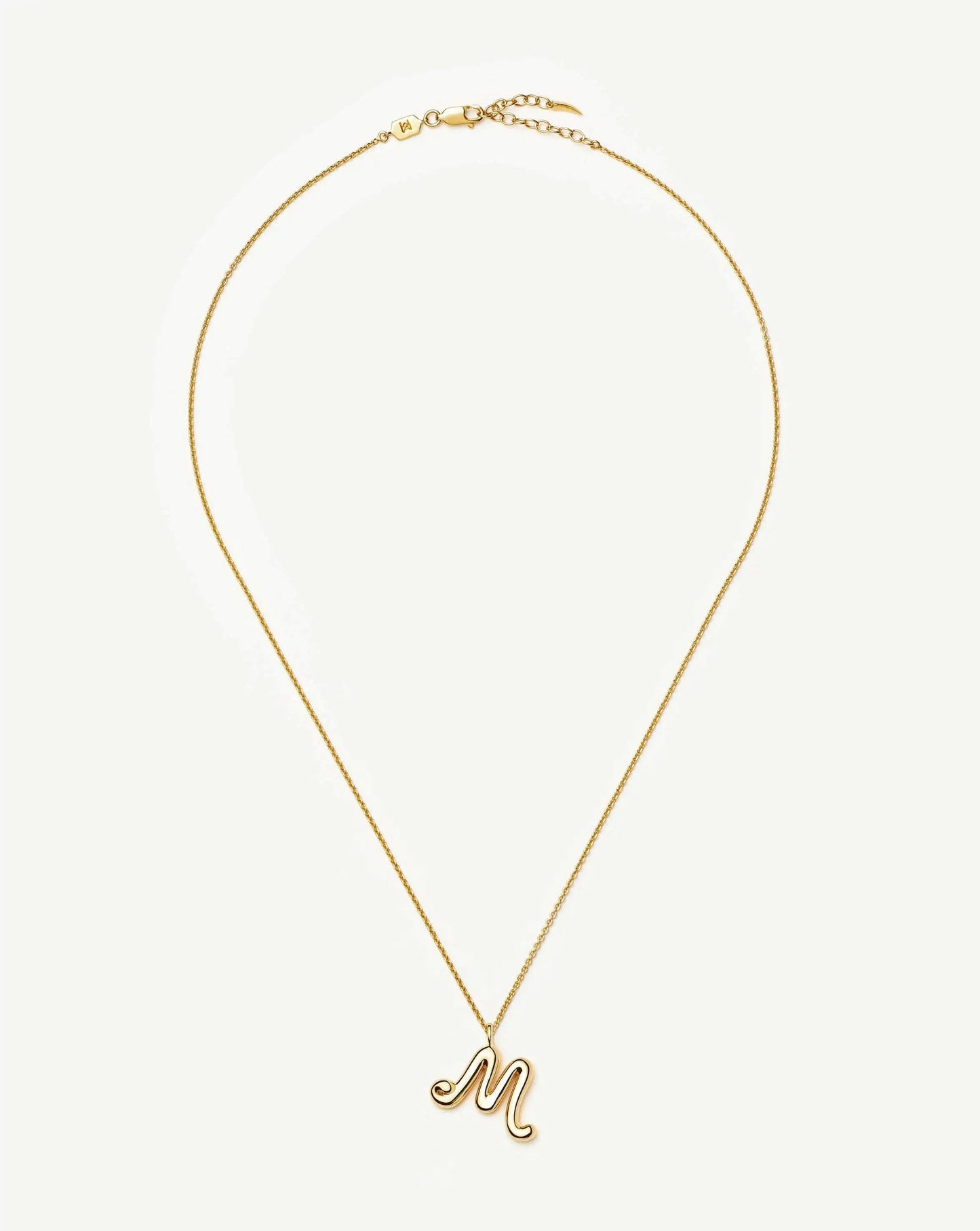 Curly Molten Initial Pendant Necklace - M | 18k Gold Vermeil