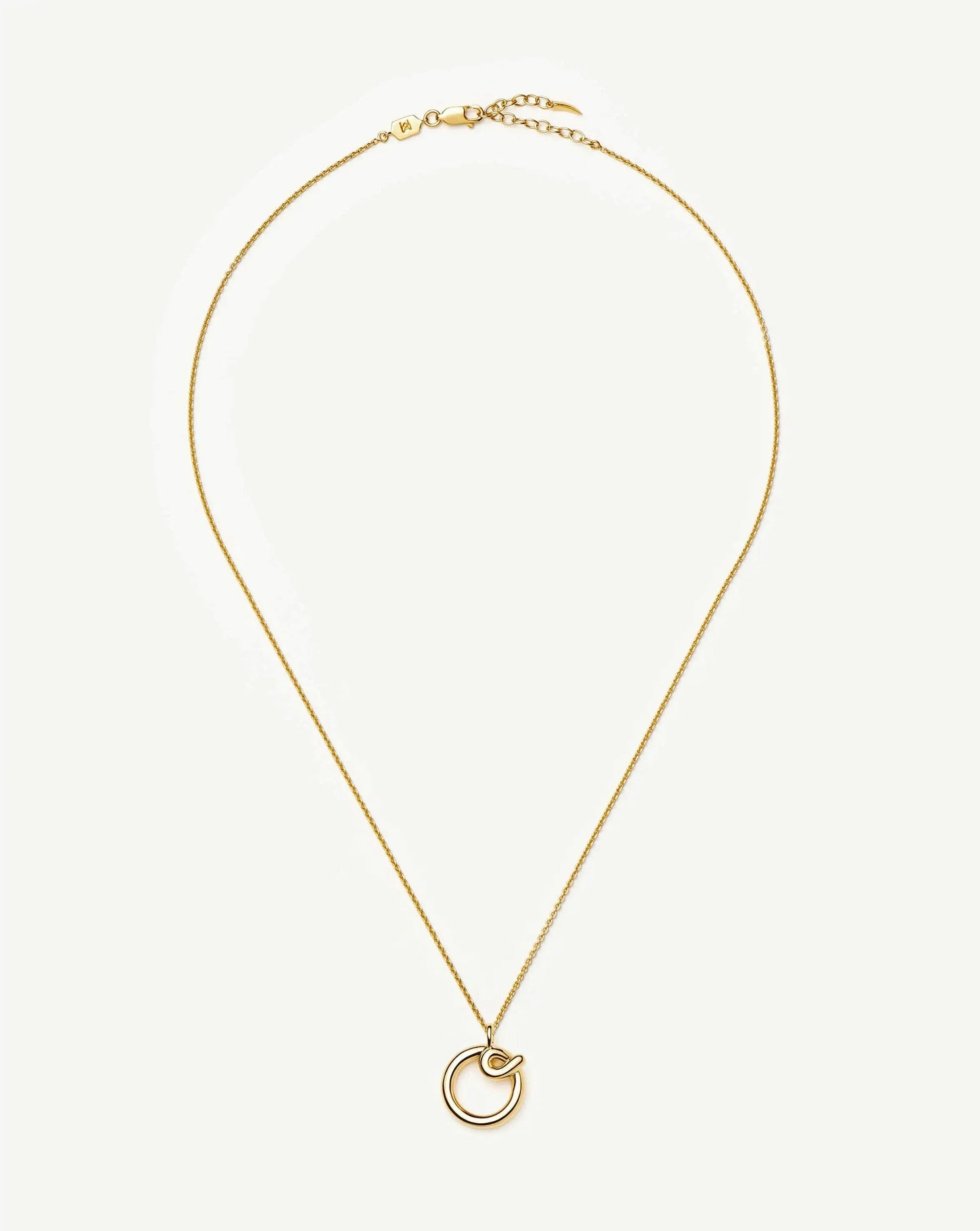 Curly Molten Initial Pendant Necklace - O | 18k Gold Vermeil