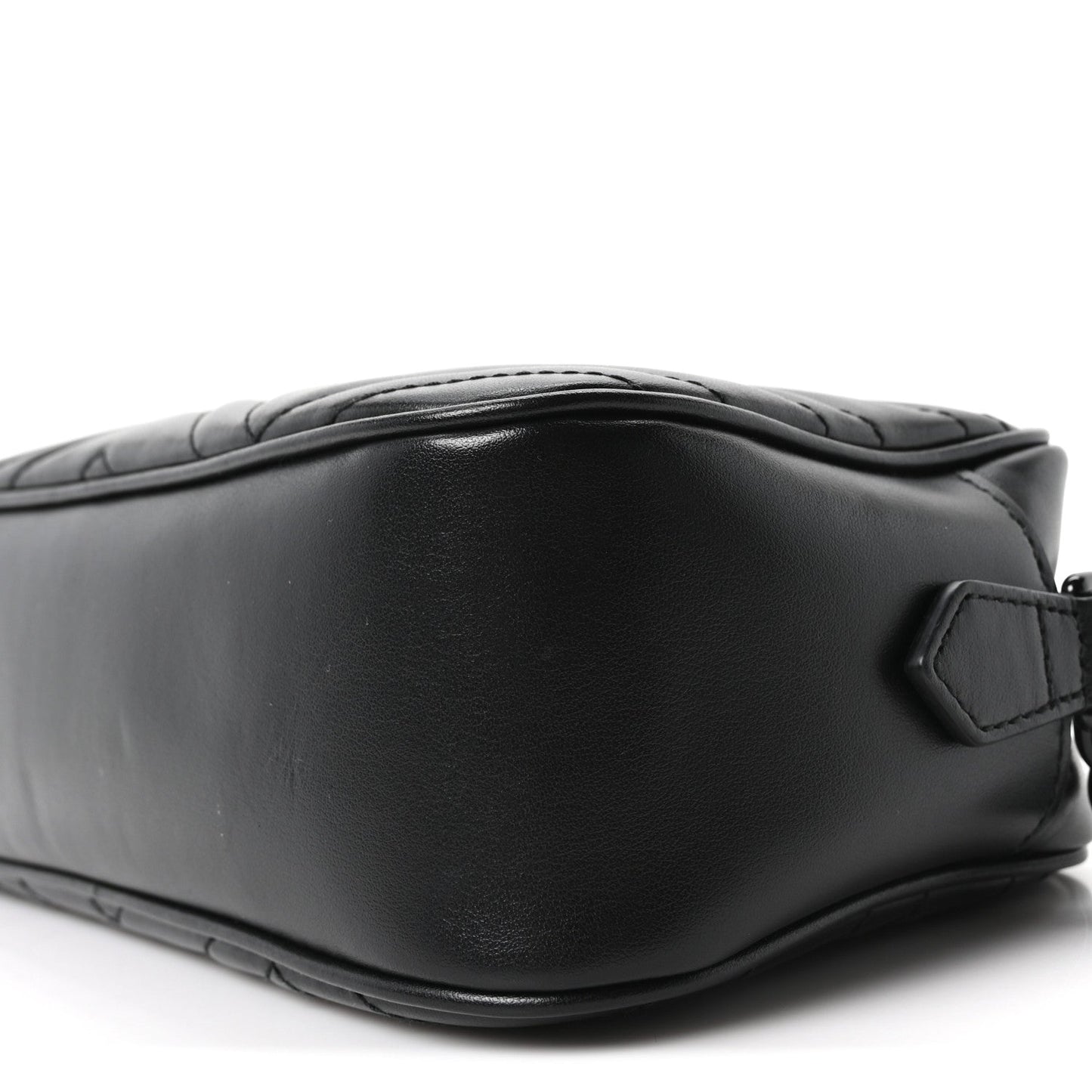 Calfskin Matelasse Monochrome Small GG Marmont Chain Shoulder Bag Black
