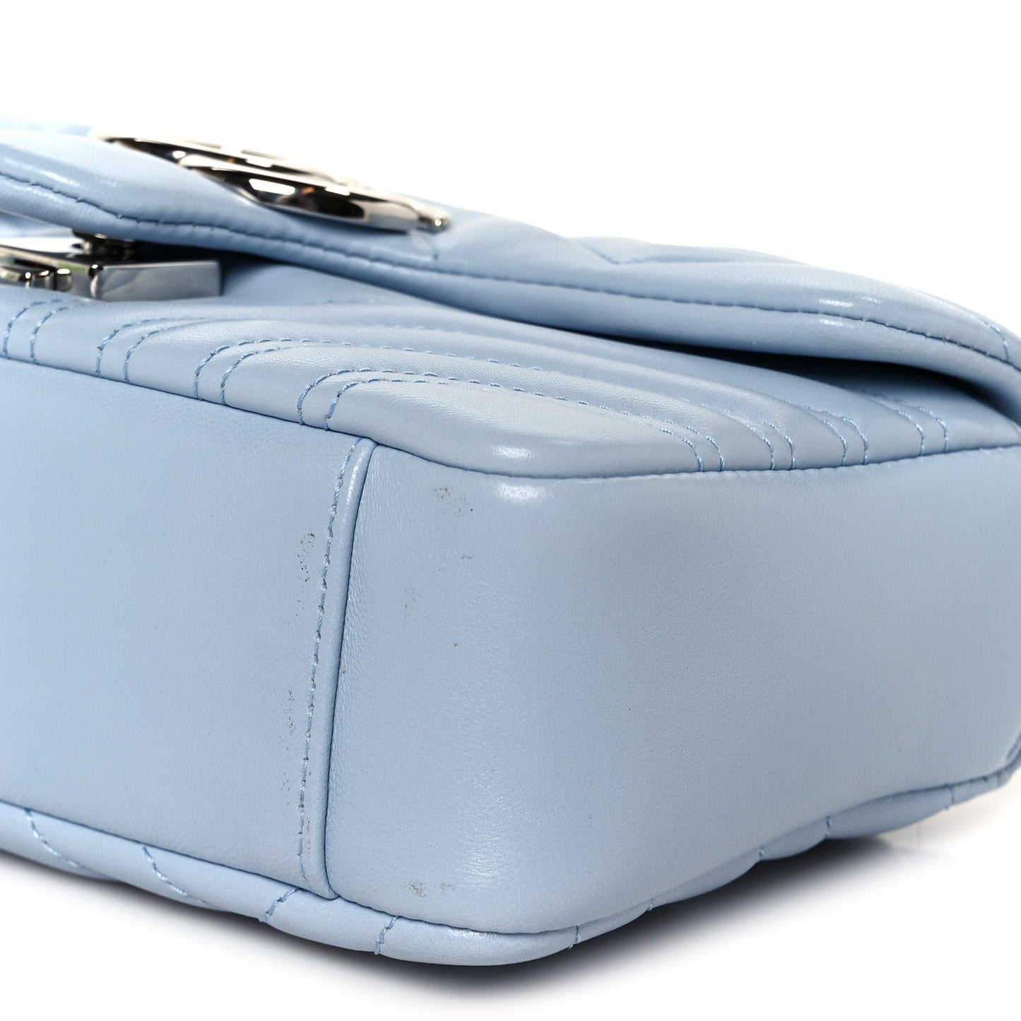 Lambskin Matelasse Small GG Marmont Shoulder Bag Porcelain Light Blue