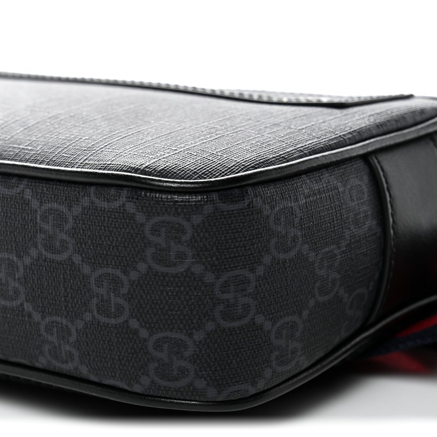 Soft GG Supreme Monogram Web Belt Bag Black Grey