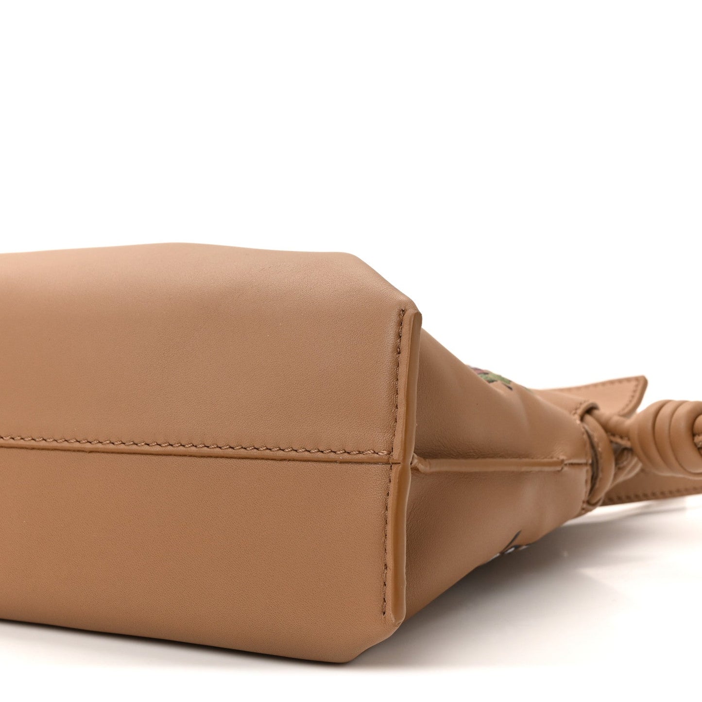 X Louis Wain Smooth Calfskin Futurist Cats Mini Flamenco Knot Clutch Mocha