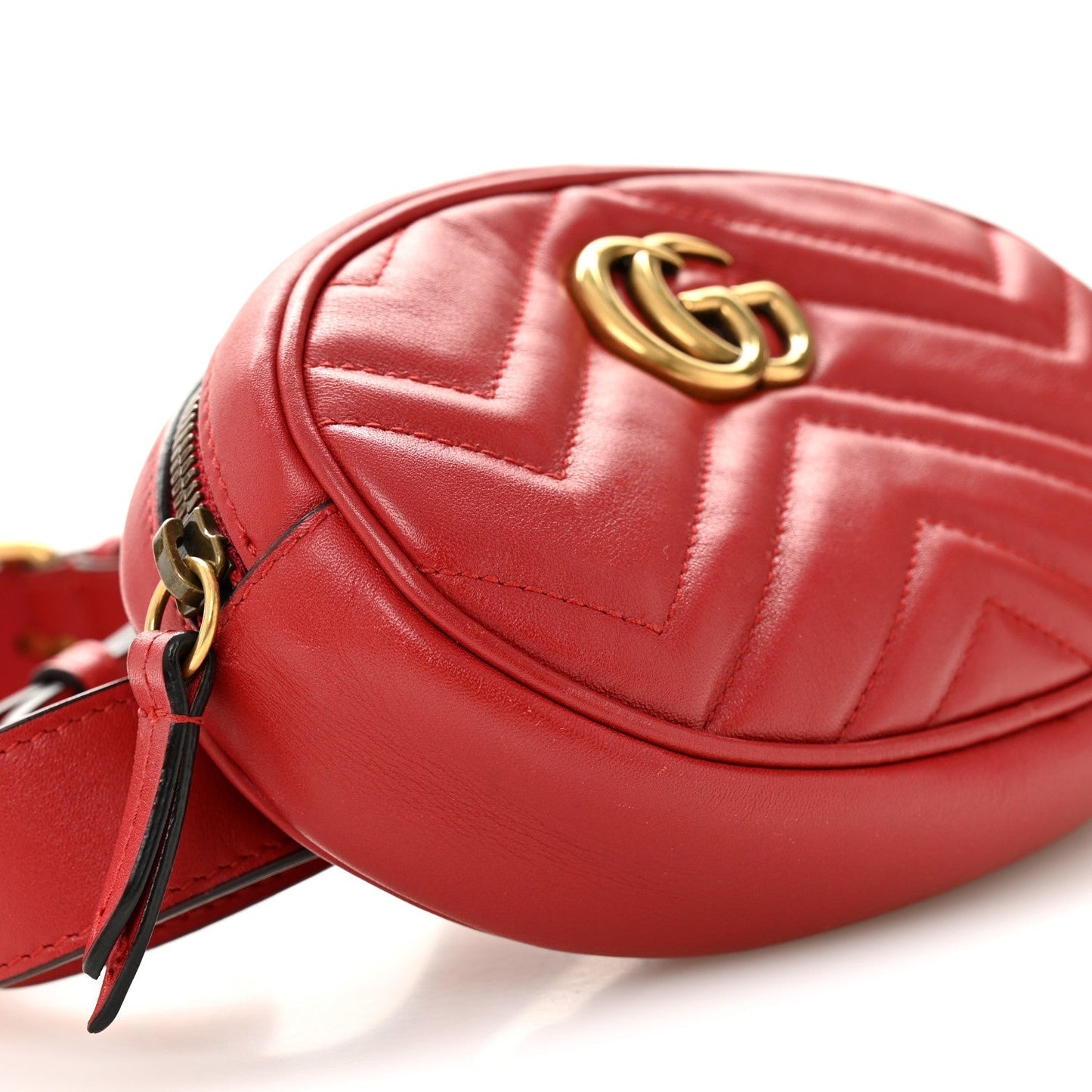 Calfskin Matelasse GG Marmont Belt Bag 85 34 Hibiscus Red