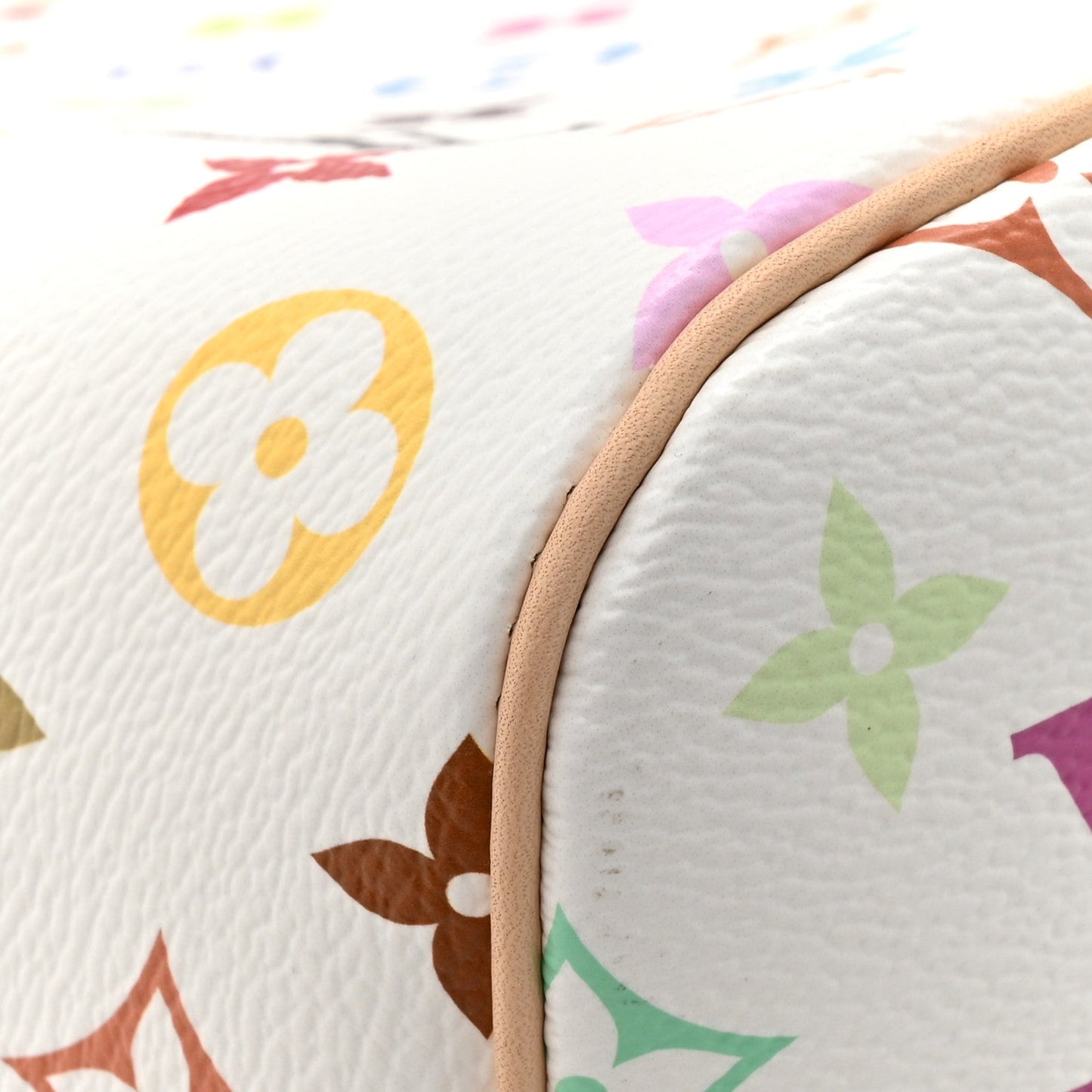 LV x TM Monogram Multicolor Neverfull MM White