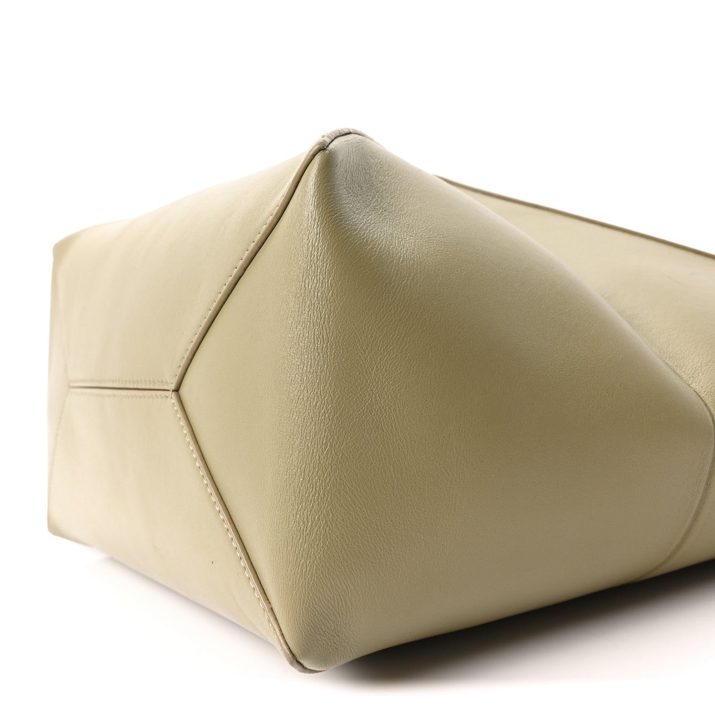 Shiny Calfskin Medium Puzzle Fold Tote Dark Khaki