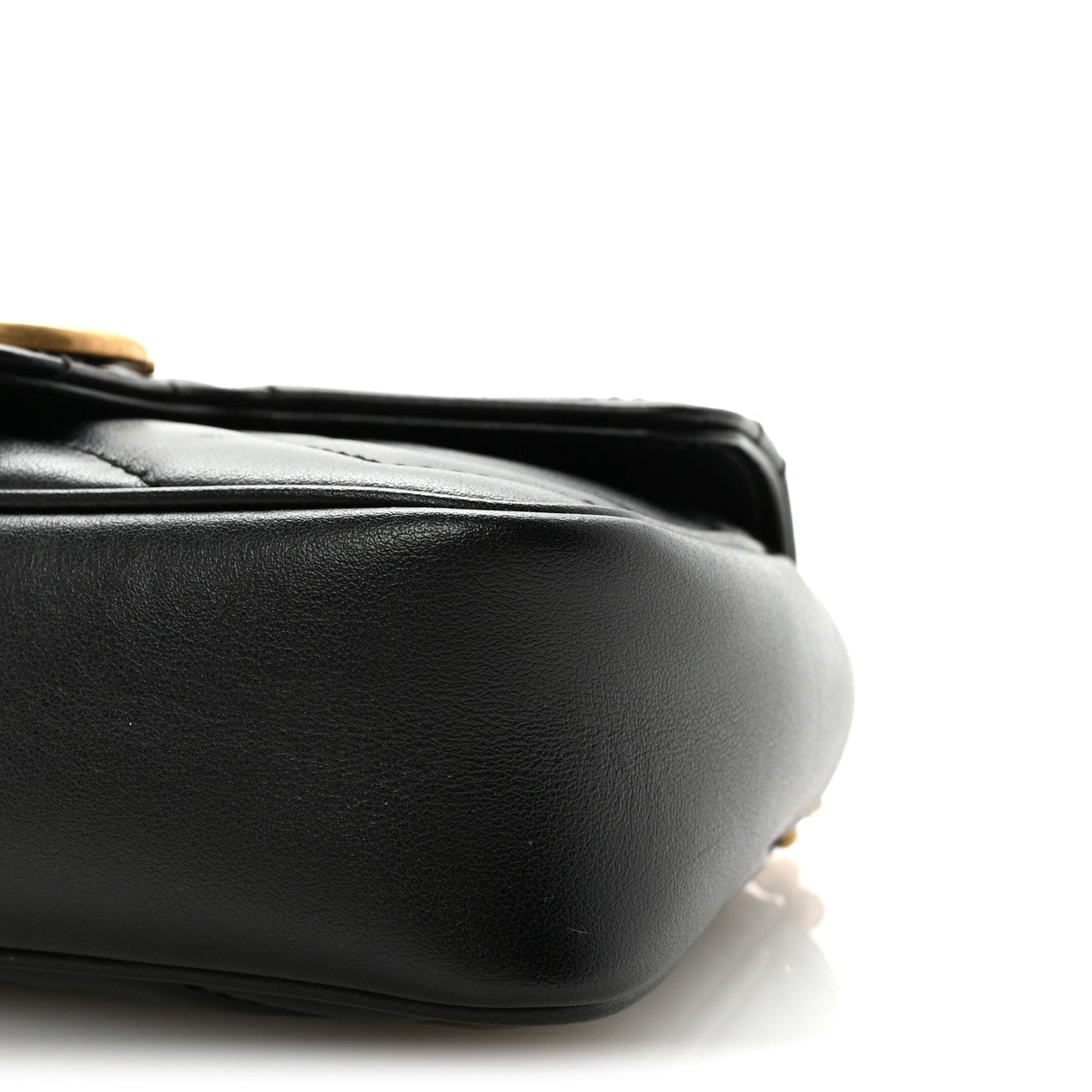 Calfskin Matelasse Super Mini GG Marmont Shoulder Bag Black