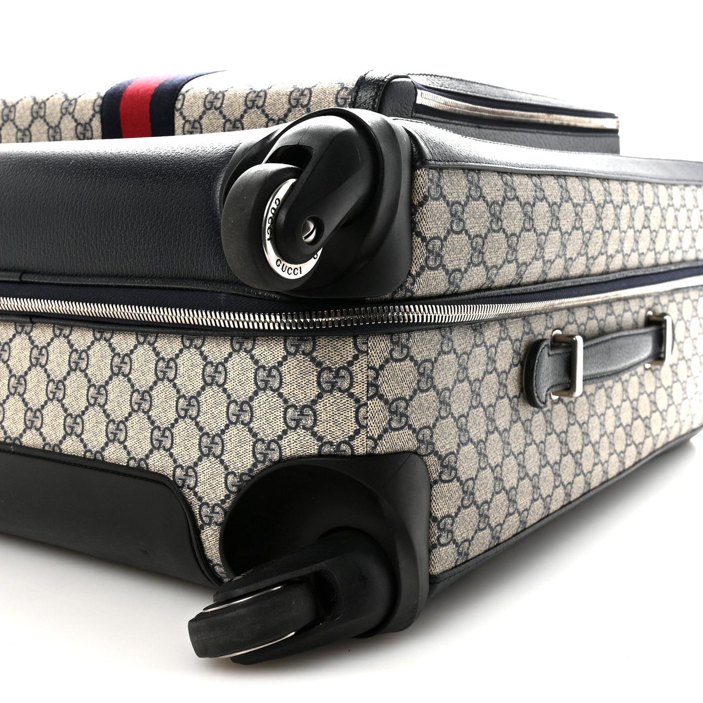 GG Supreme Monogram Web Medium Savoy Trolley Beige Blue