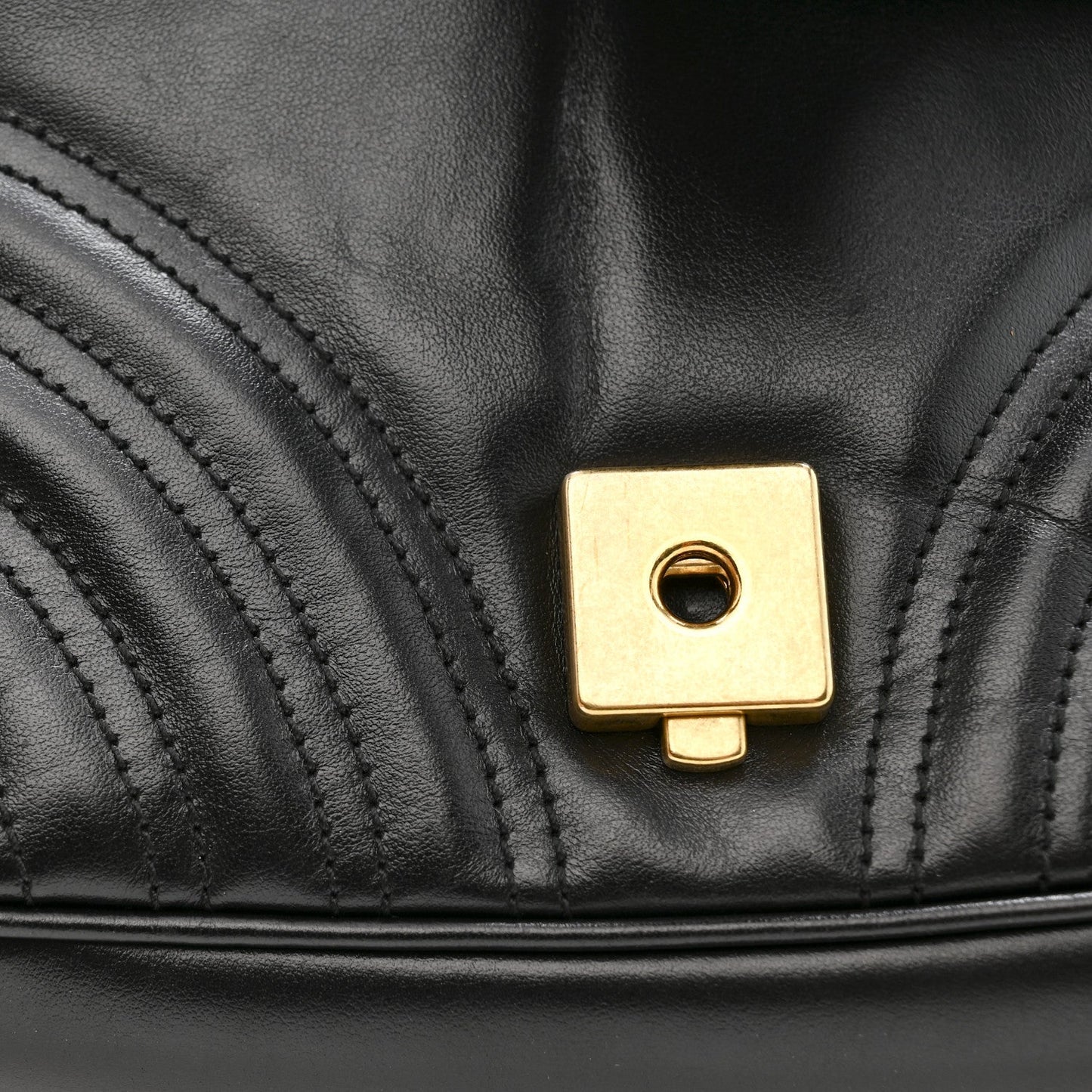 Calfskin Matelasse Mini GG Marmont Shoulder Bag Black