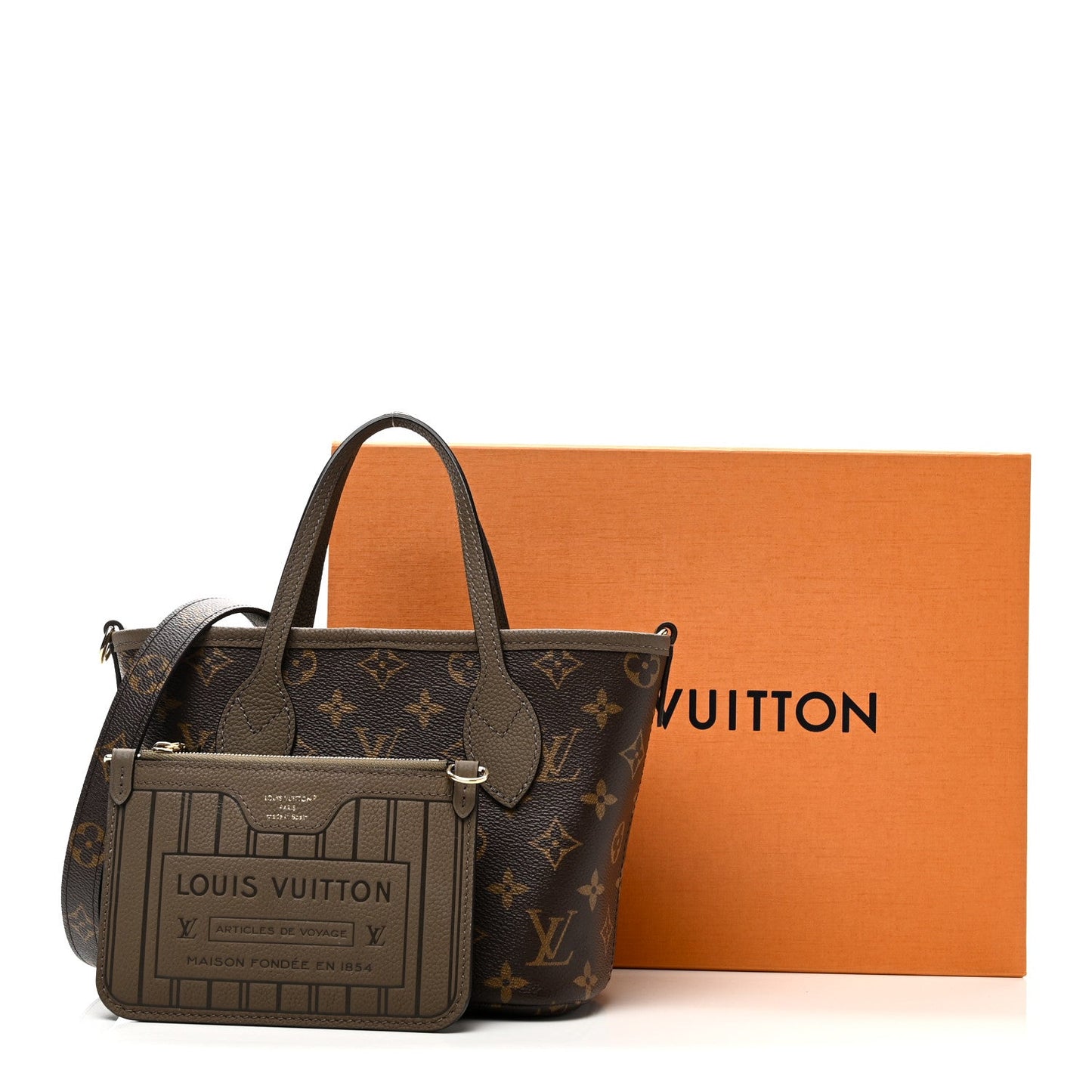 Monogram Neverfull Inside Out Bandouliere BB Dark Fango