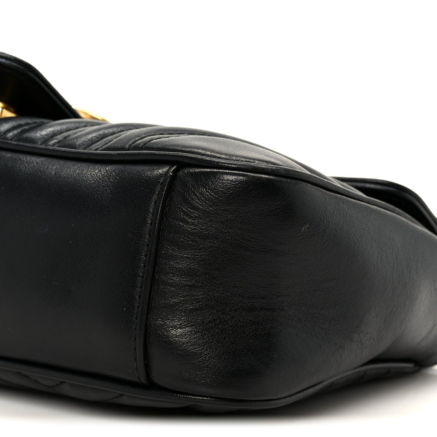 Calfskin Matelasse Small GG Marmont Shoulder Bag Black