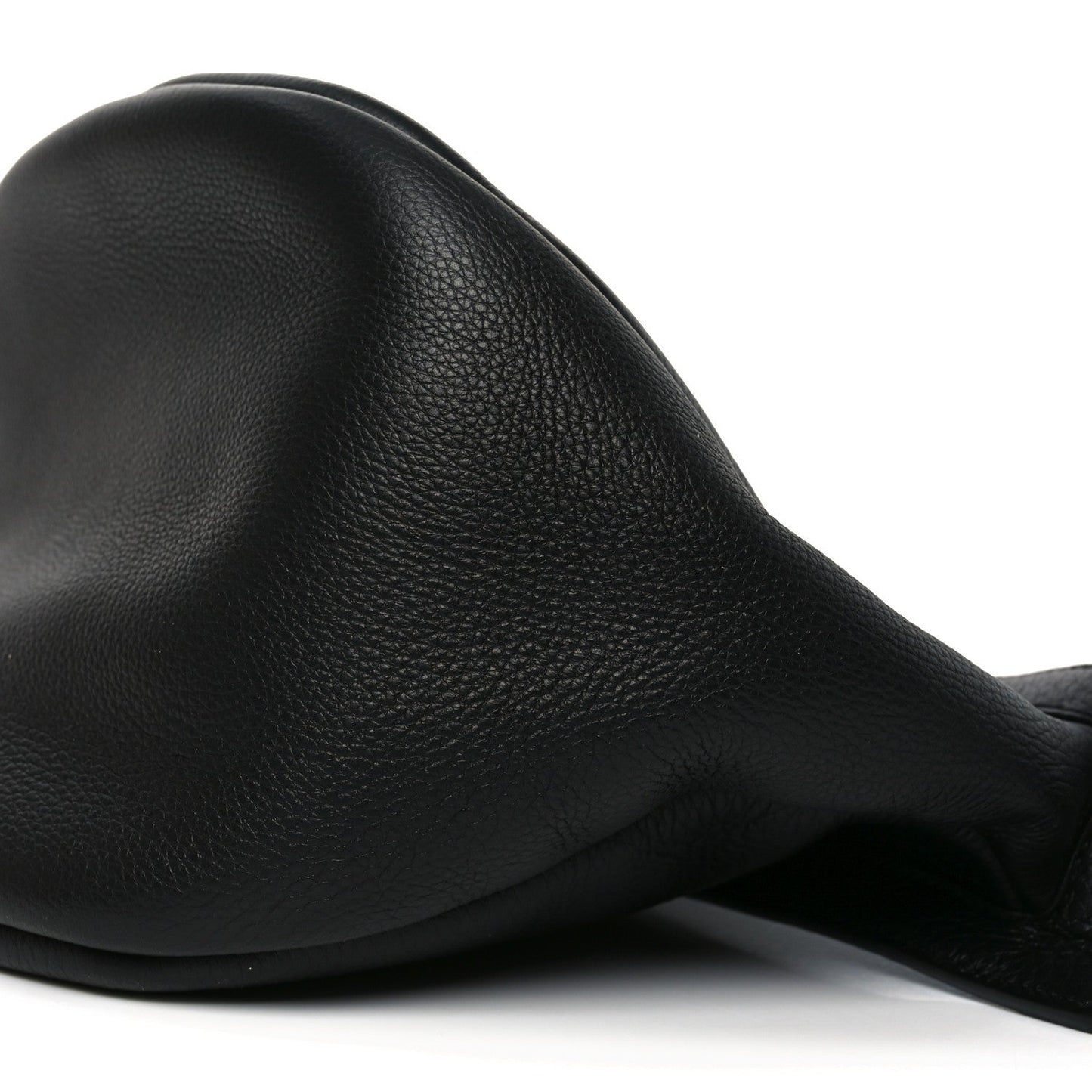 Grained Calfskin Large Slouchy Banana Bag Black