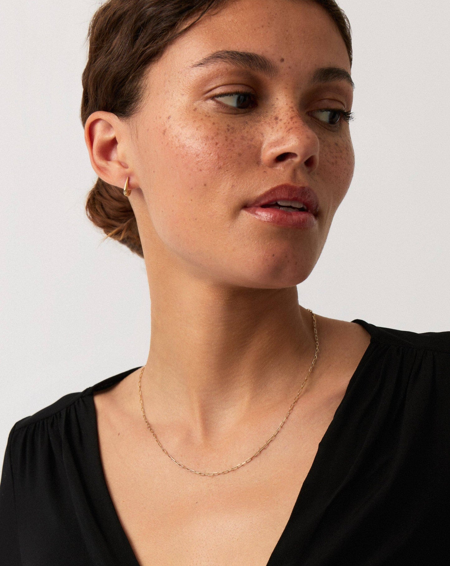 Solid Gold Classic Paperclip Chain Necklace | 14k Solid Gold