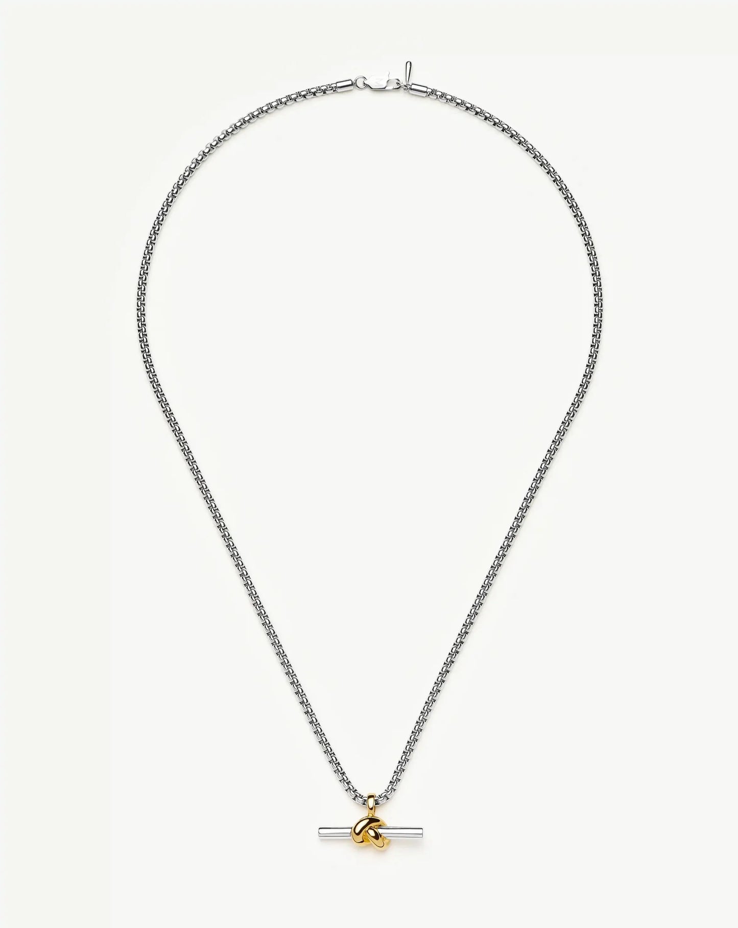 Lucy Williams Chunky Knot T-Bar Necklace | Mixed Metal