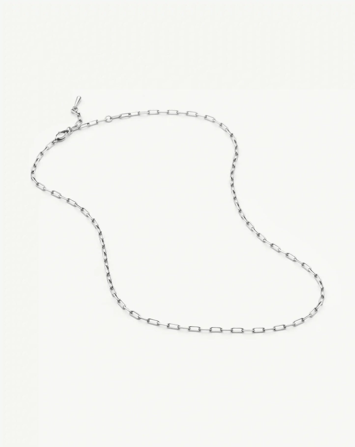 Mini Paperclip Chain Necklace | Platinum Plated