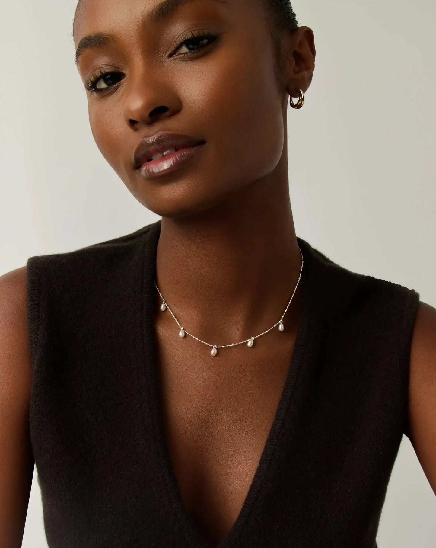Pearl Baya Baroque Chain Choker | Sterling Silver/Pearl