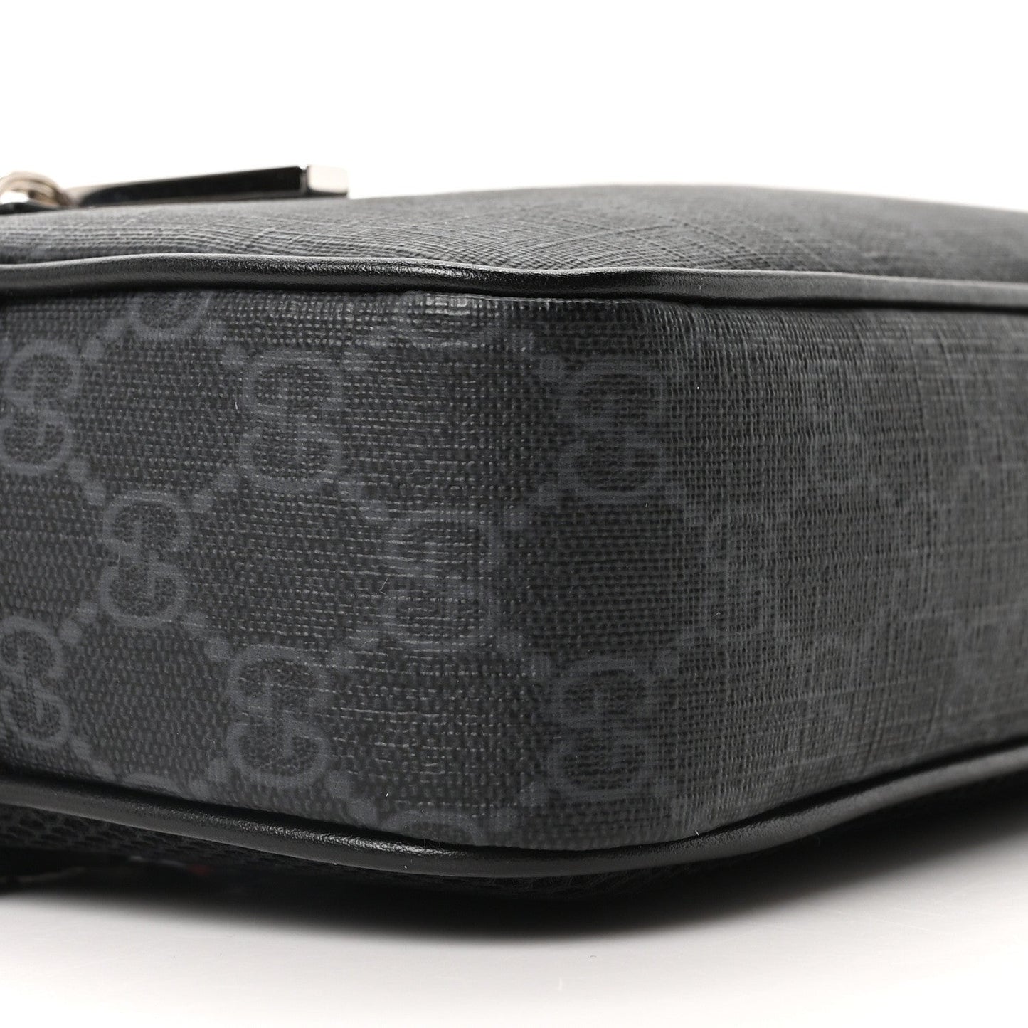 Soft GG Supreme Monogram Web Belt Bag Black Grey