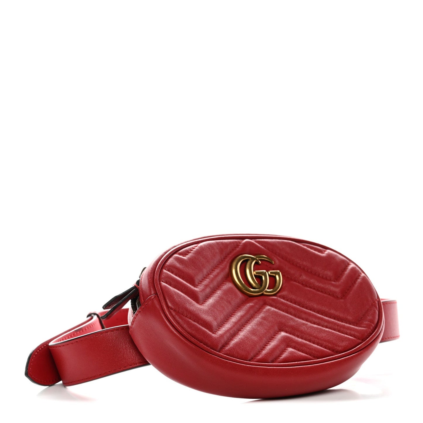 Calfskin Matelasse GG Marmont Belt Bag 85 34 Hibiscus Red