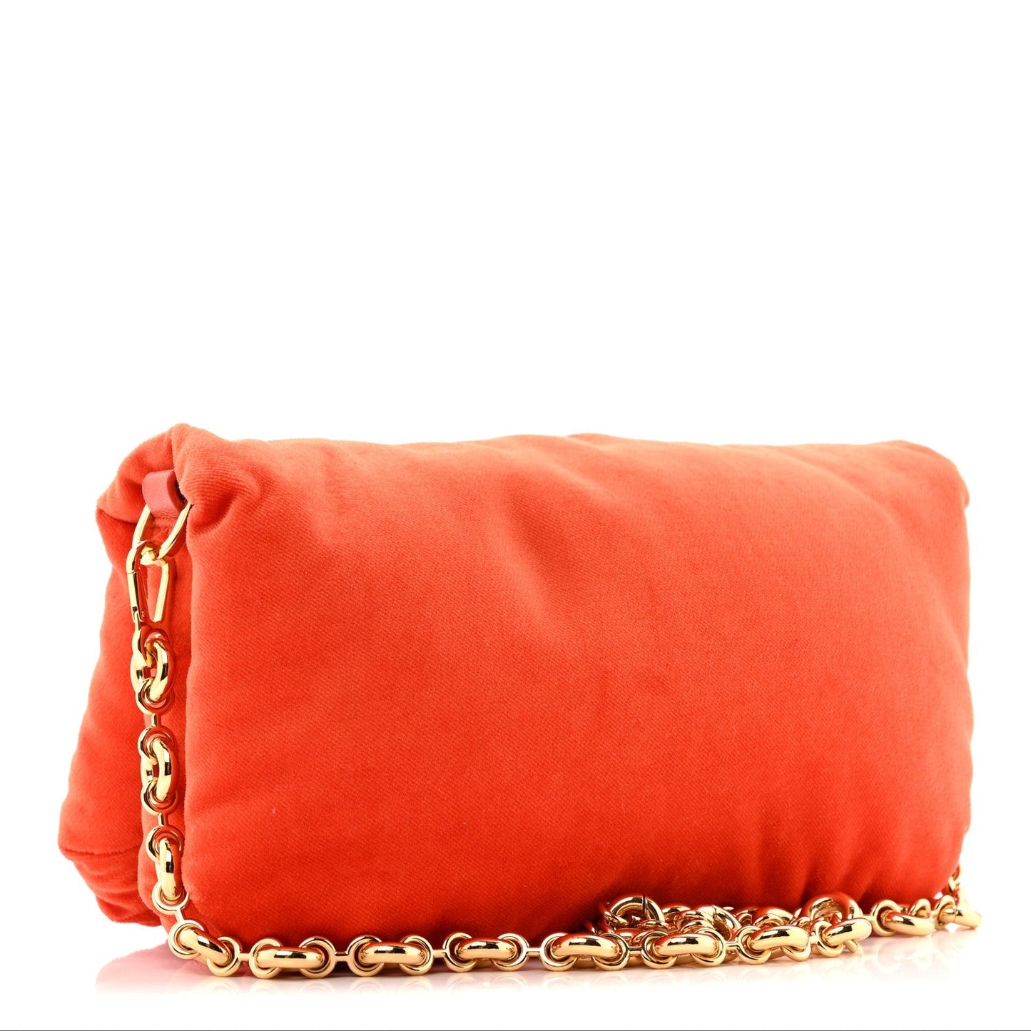 Velvet Mini Goya Puffer Bag Orange