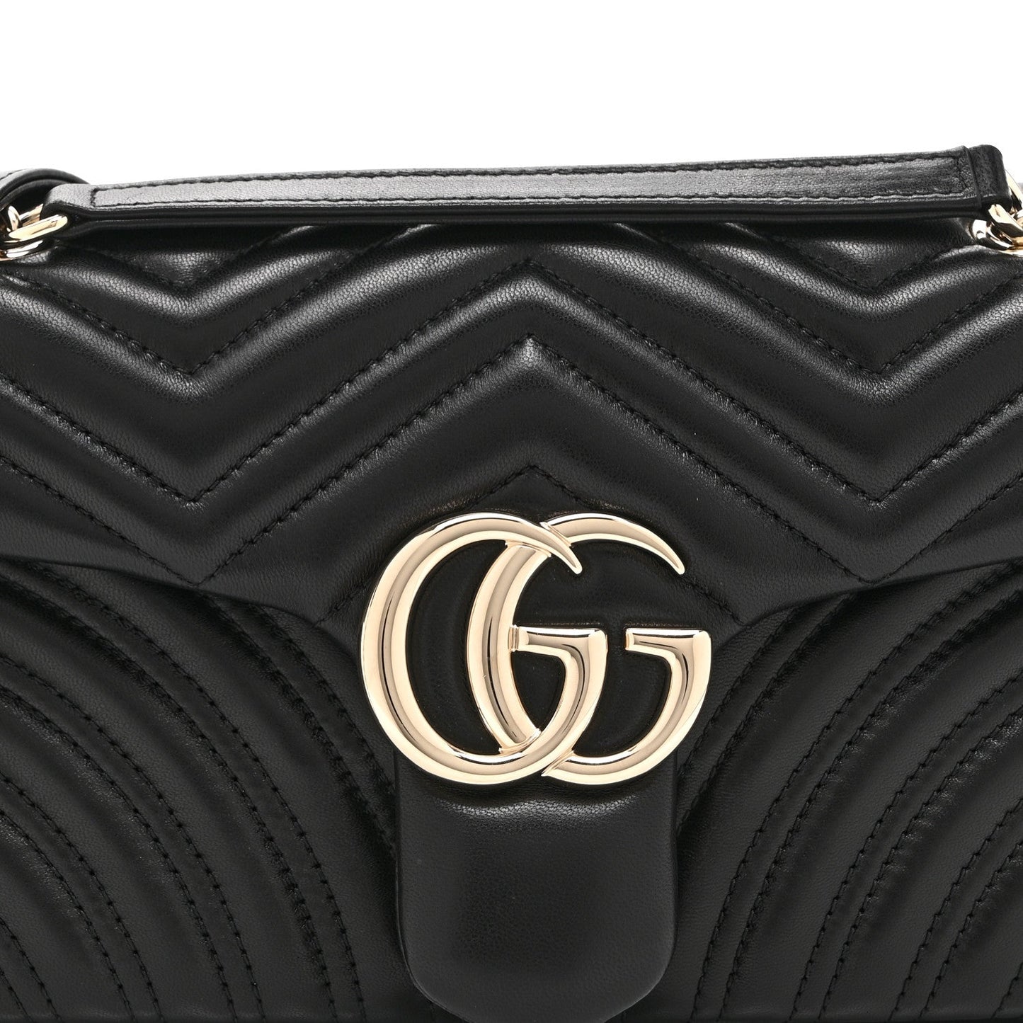 Lambskin Matelasse Medium GG Marmont Shoulder Bag Black