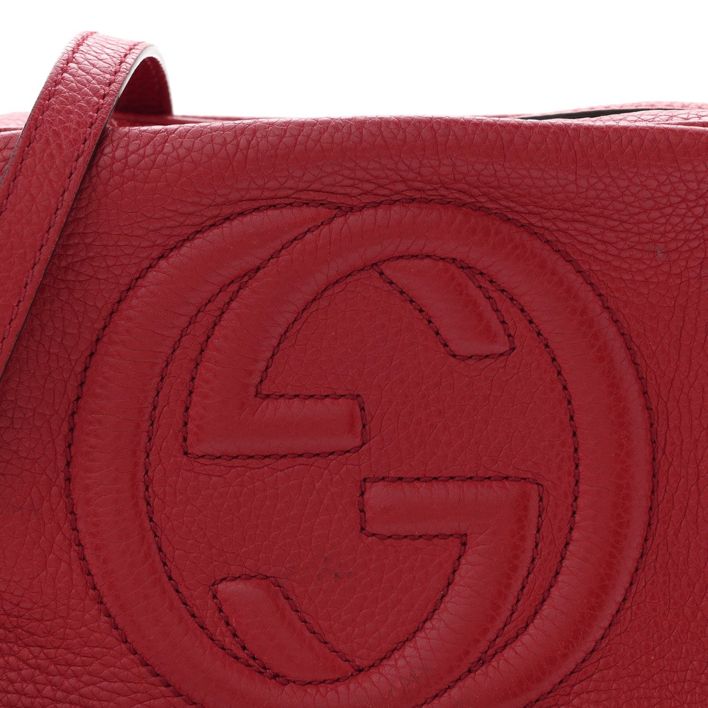 Pebbled Calfskin Small Soho Disco Bag Tabasco Red