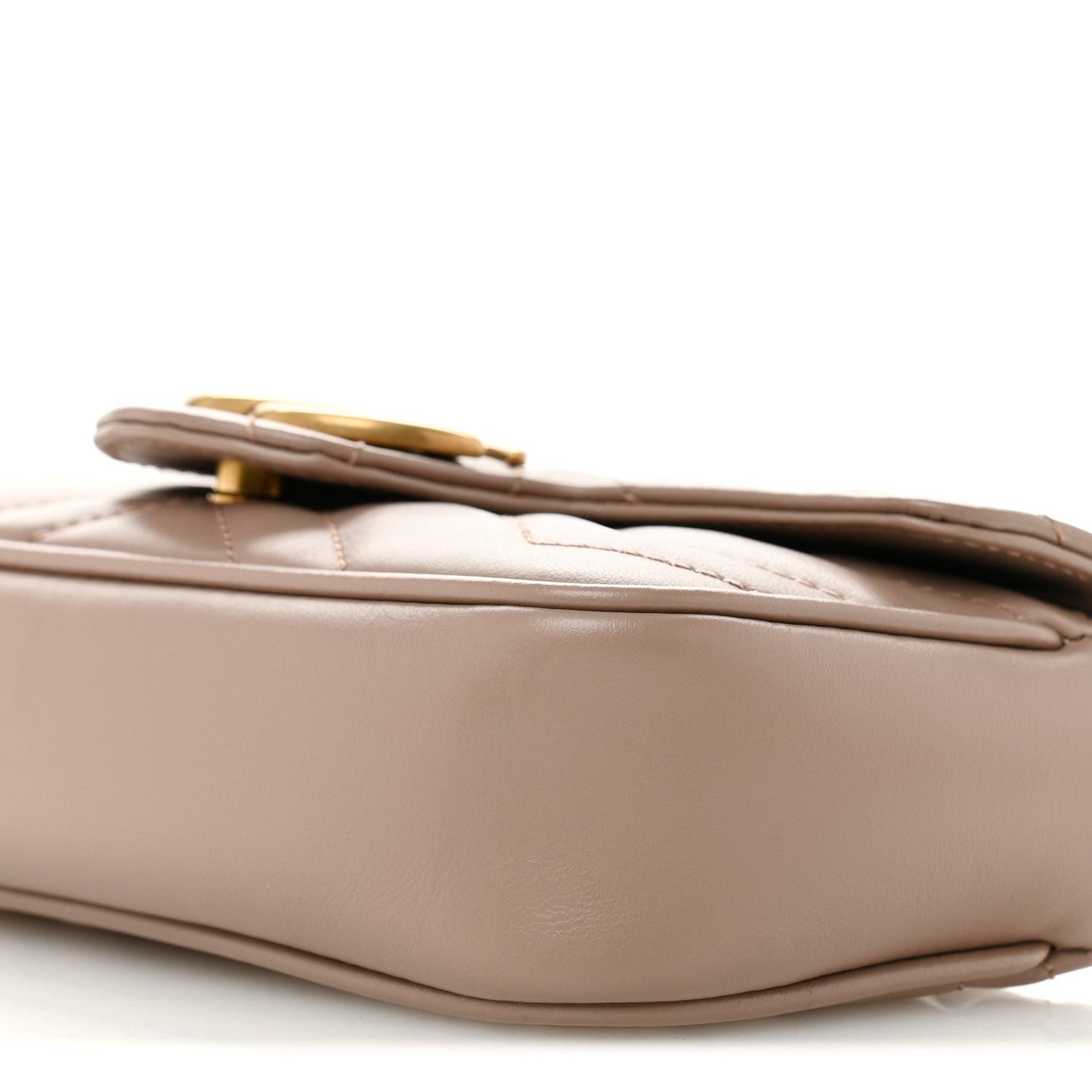 Calfskin Matelasse Super Mini GG Marmont Shoulder Bag Porcelain Rose