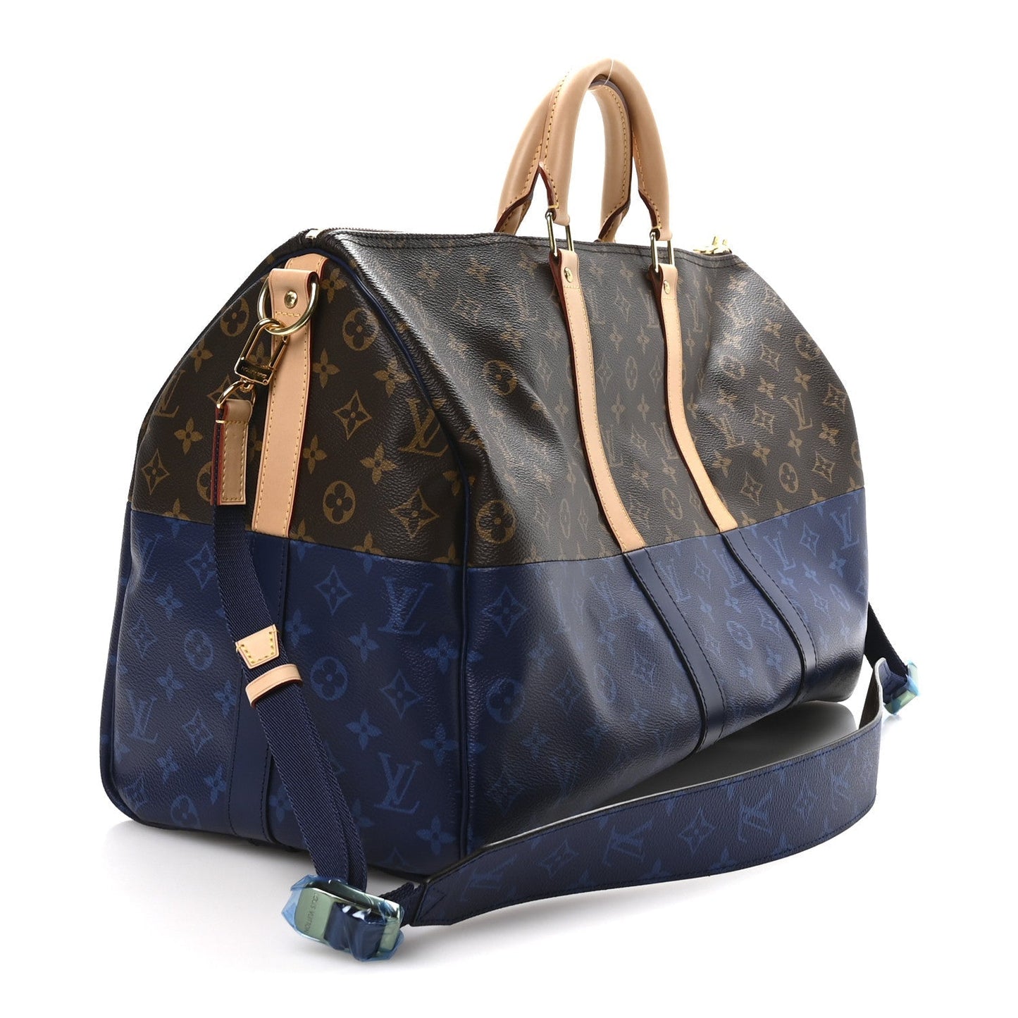 Monogram Split Keepall Bandouliere 50 Pacific Blue