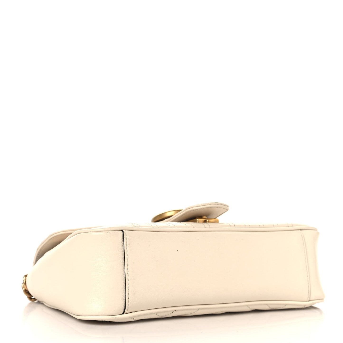Calfskin Matelasse Small GG Marmont Shoulder Bag White