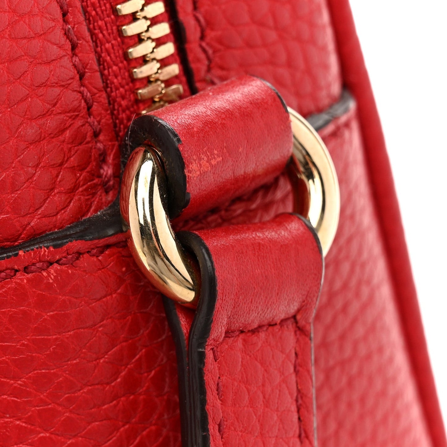 Pebbled Calfskin Small Soho Disco Bag Tabasco Red