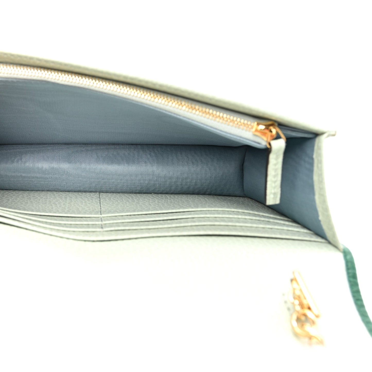 Dollar Calfskin Mini GG Marmont Chain Wallet Emerald Green Salvy Green