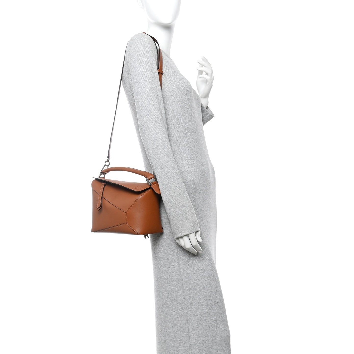 Calfskin Small Puzzle Edge Bag Tan
