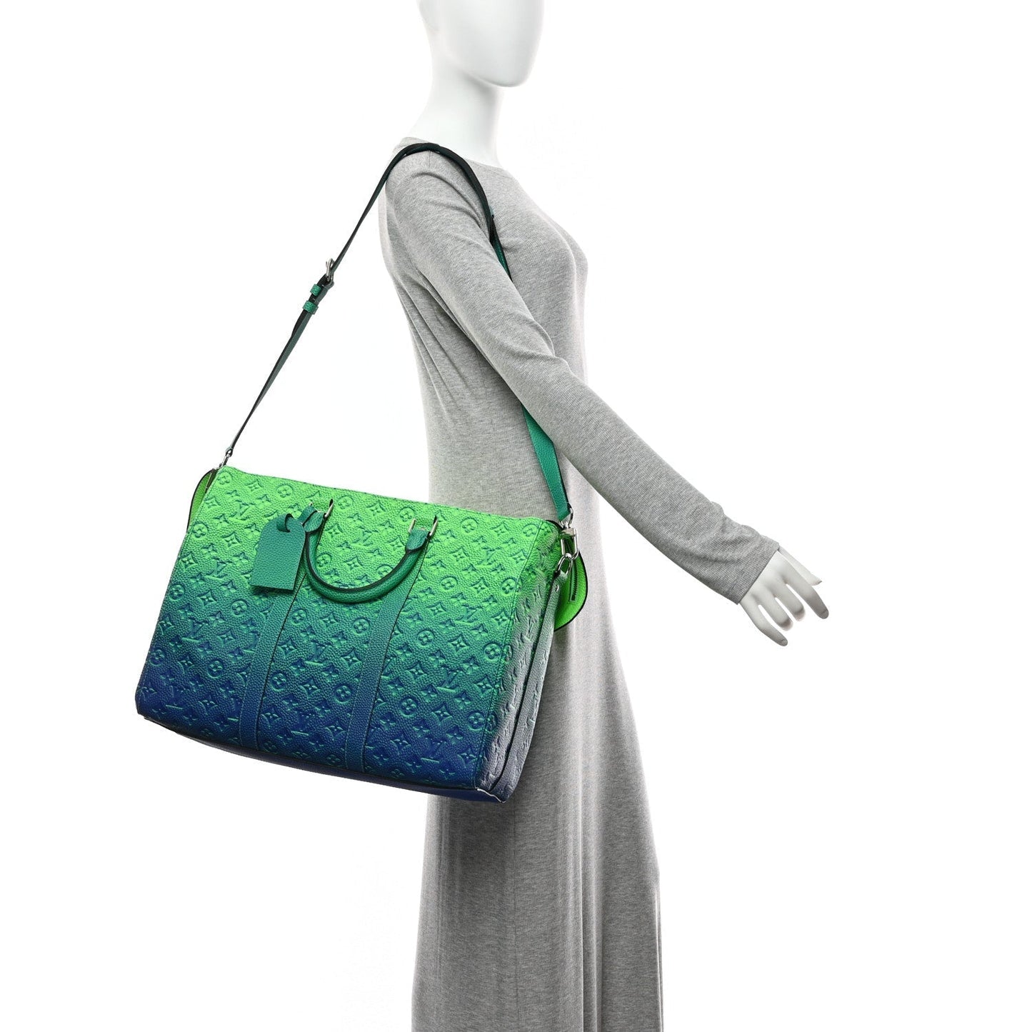 Taurillon Illusion Keepall Tote Bleu Vert
