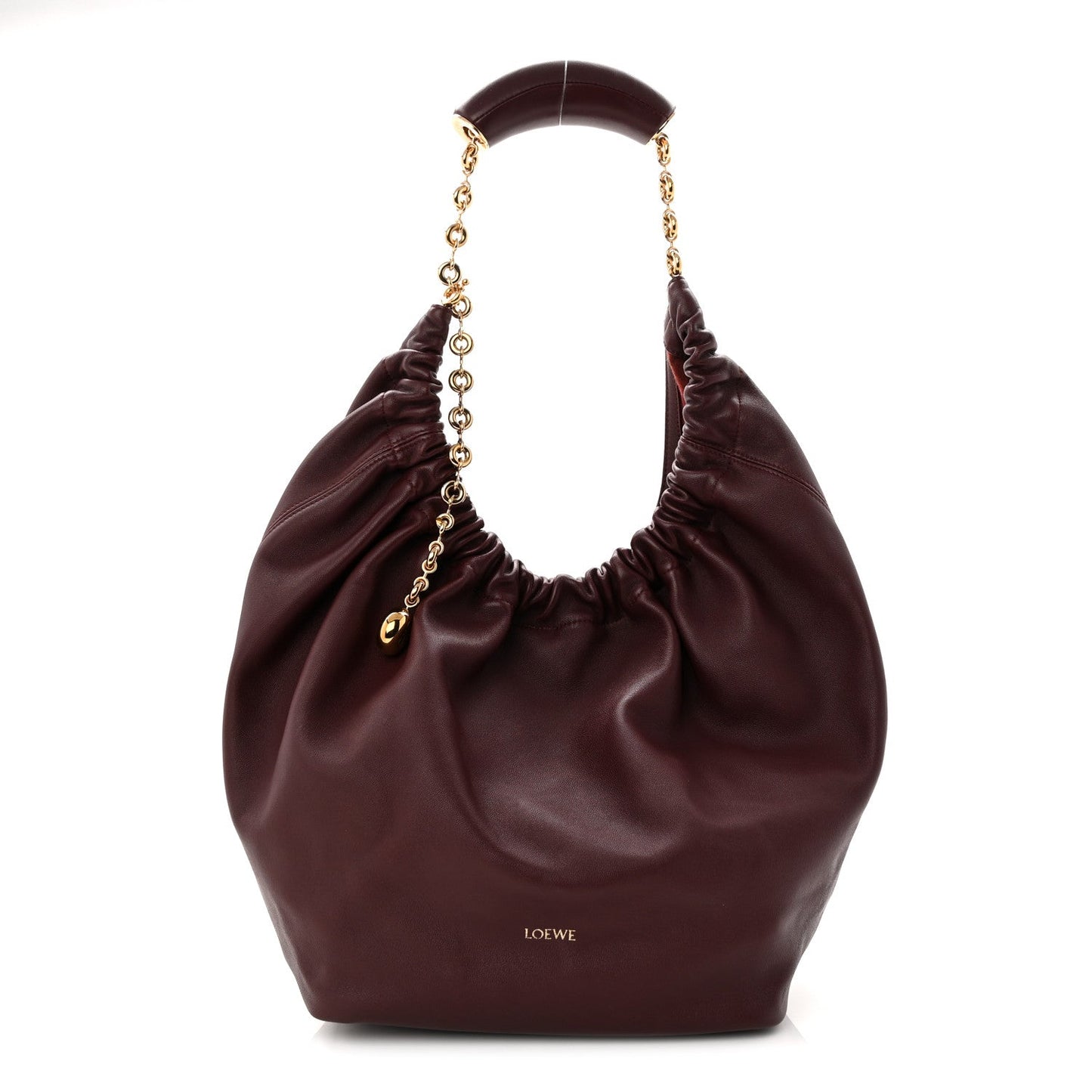 Buttery Nappa Lambskin Medium Squeeze Bag Dark Burgundy