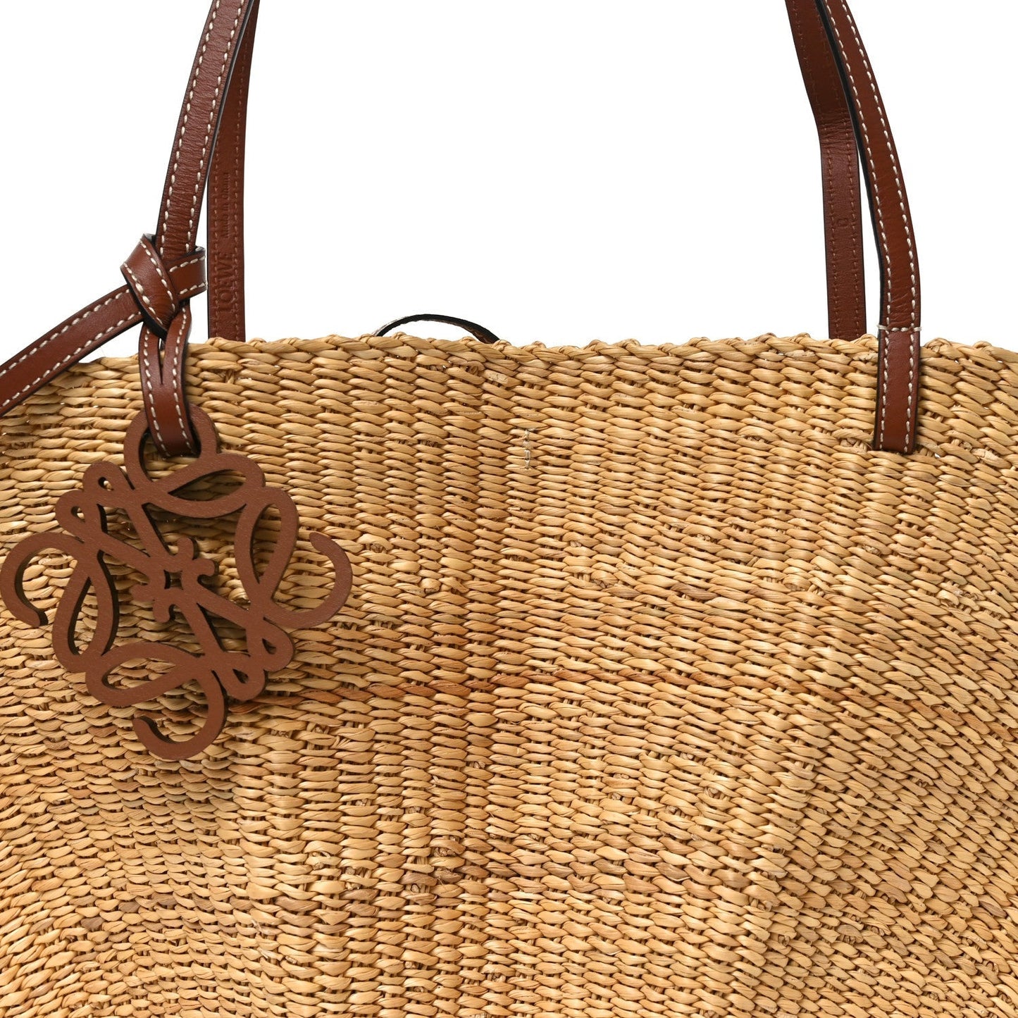 Calfskin Raffia Paulas Ibiza Small Shell Basket Tote Bag Natural Tan