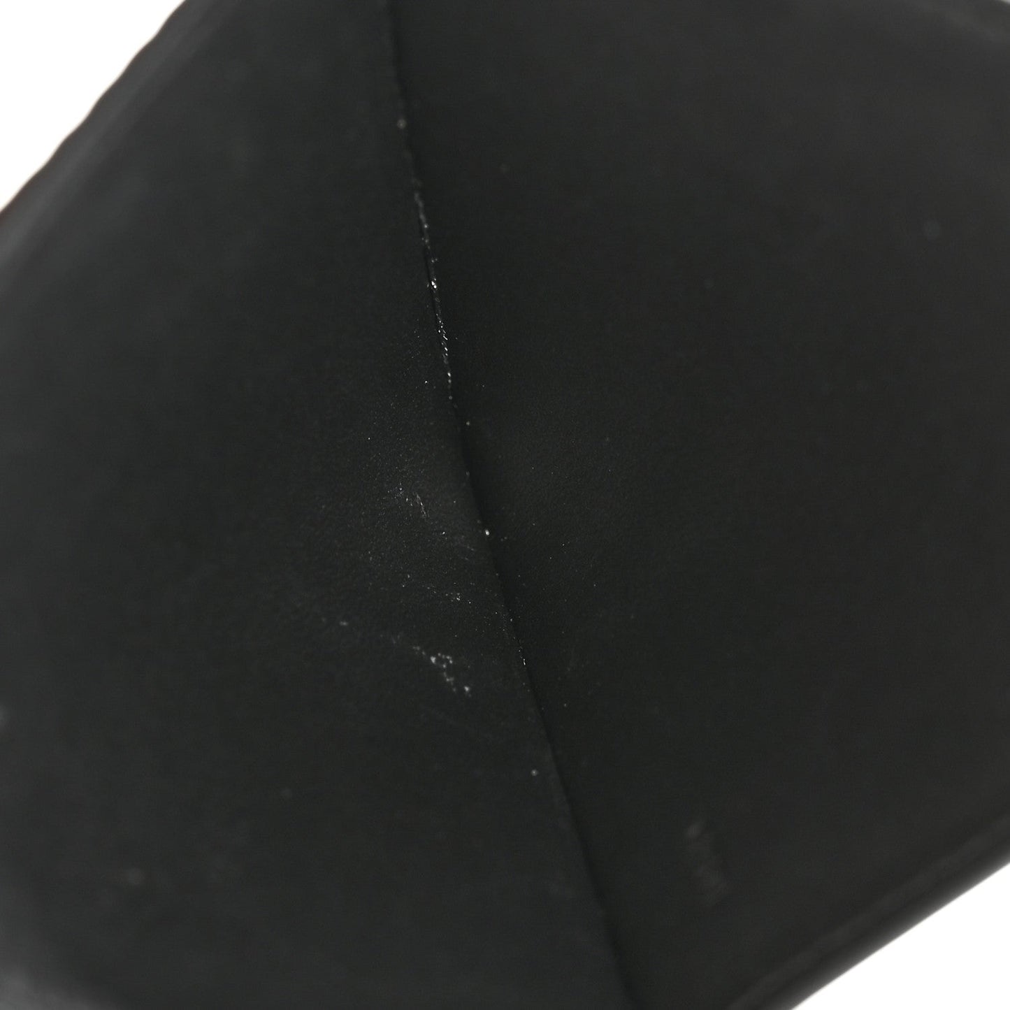 Textured Calfskin Plain Cardholder Black