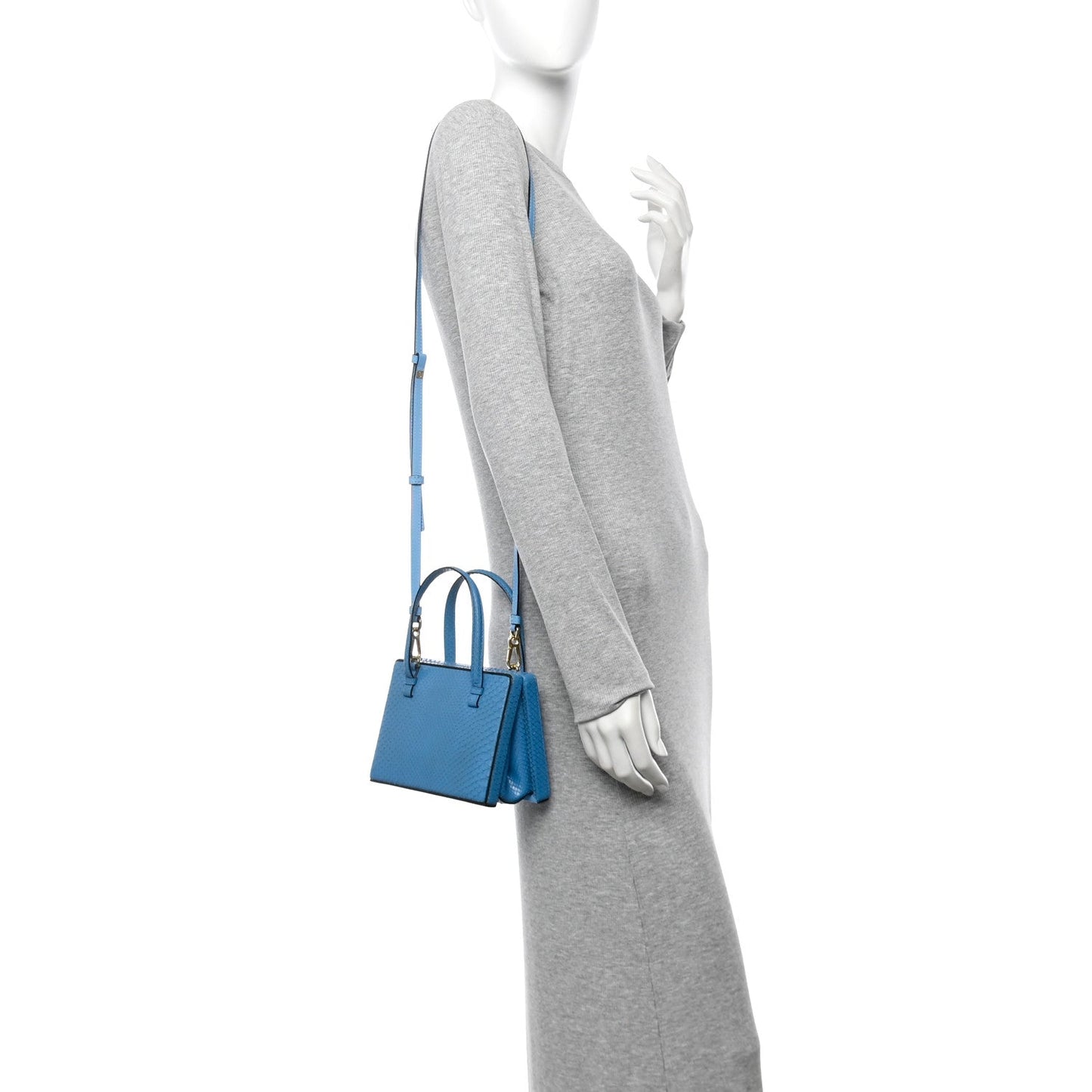 Snakeskin Small Postal Bag Sky Blue