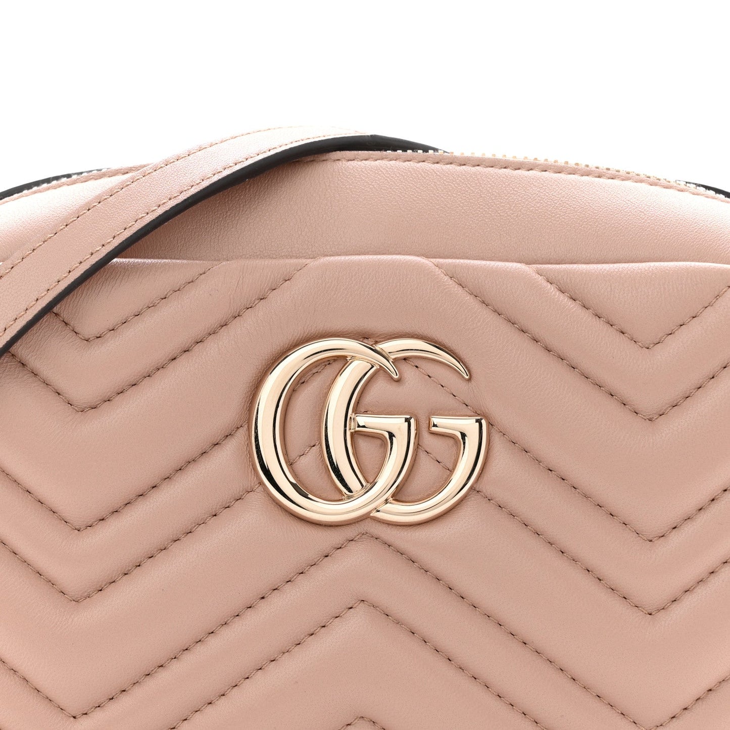 Calfskin Matelasse Small GG Marmont Camera Bag Pink Beige