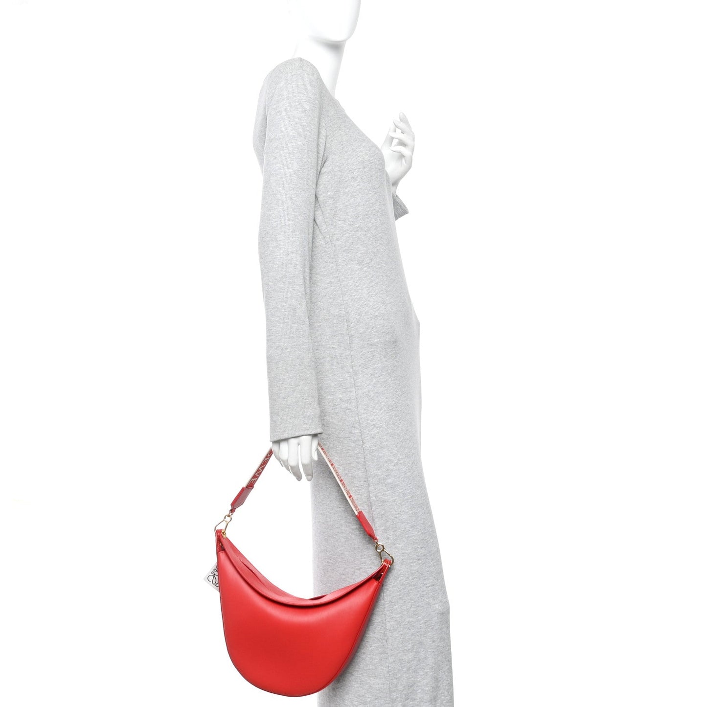 Satin Calfskin Jacquard Luna Bag Scarlet Red