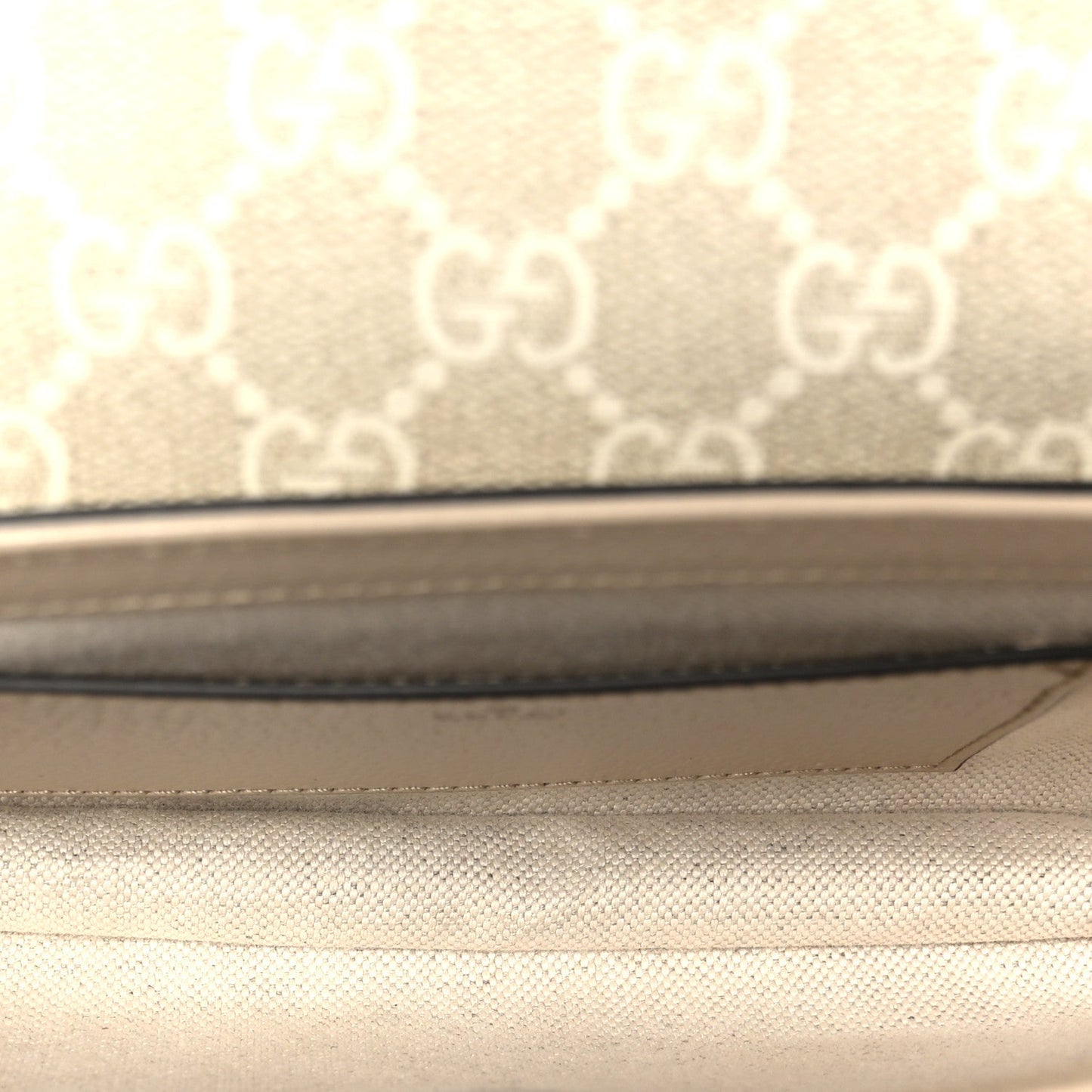 GG Supreme Monogram Textured Dollar Calfskin Web Mini Ophidia Envelope Shoulder Bag Beige Mystic White Oatmeal