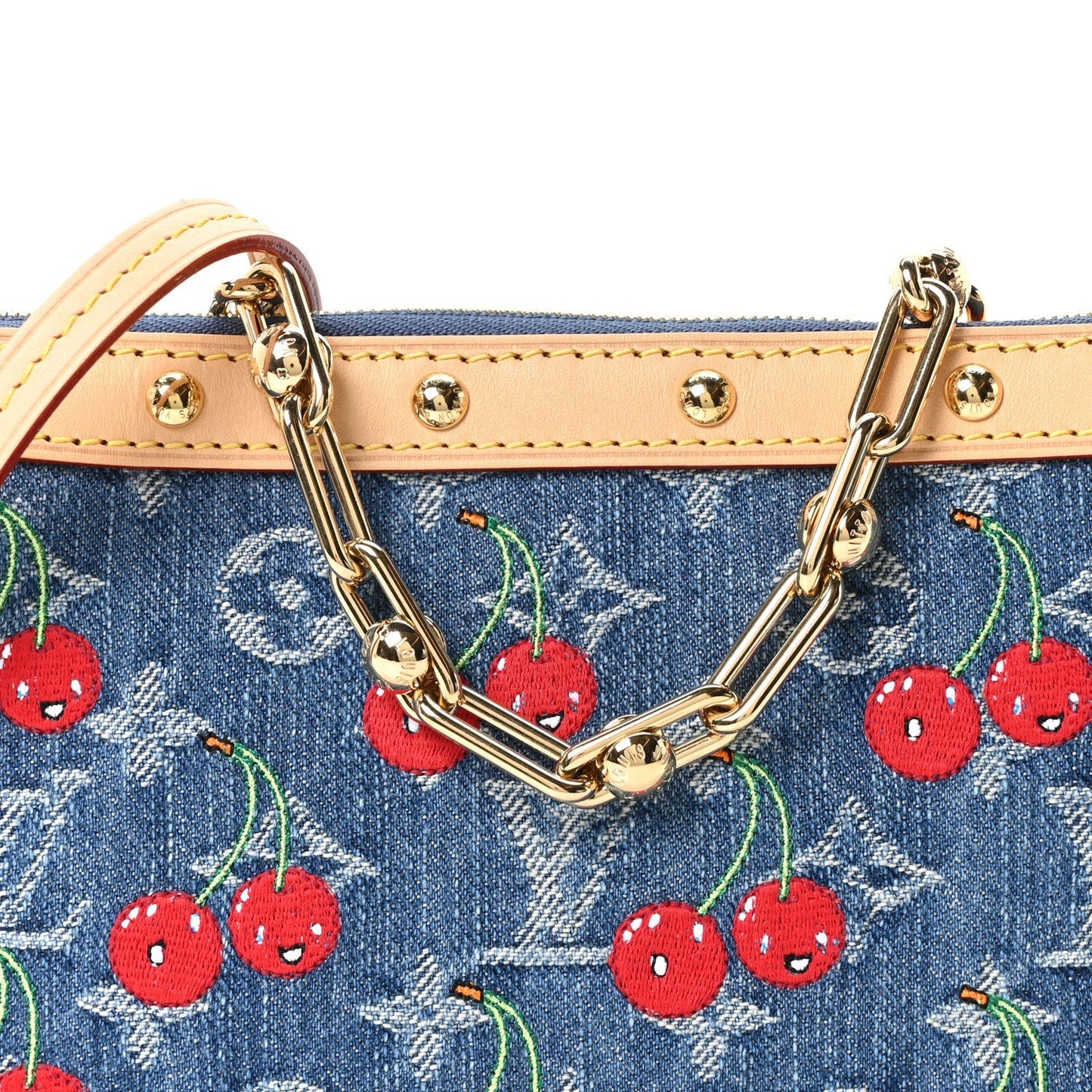 LV X TM Monogram Denim Cerises Pochette Accessories Blue